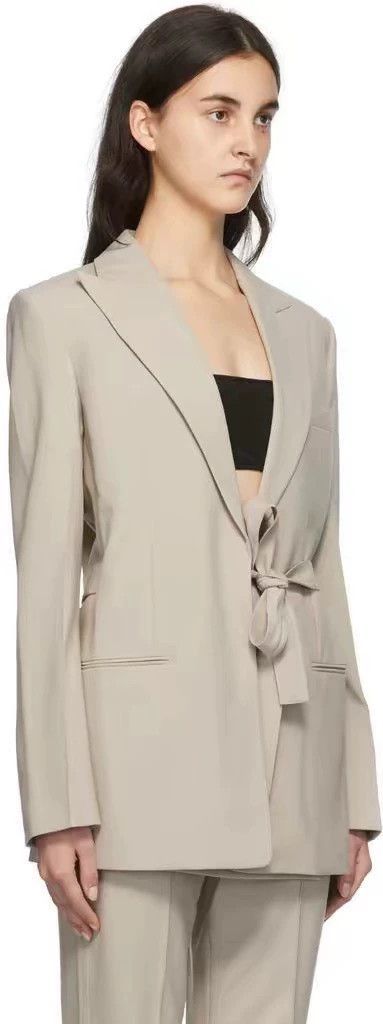 Helmut Lang Helmut Lang size 4A light beige wool blend suit jacket with Size XL / US 12-14 / IT 48-50 - 2 Thumbnail