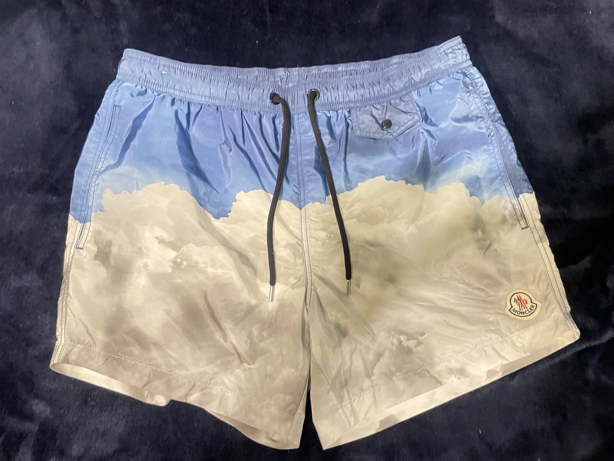 image of Moncler Cloud Swimming Shorts in Blue, Men's (Size 34)