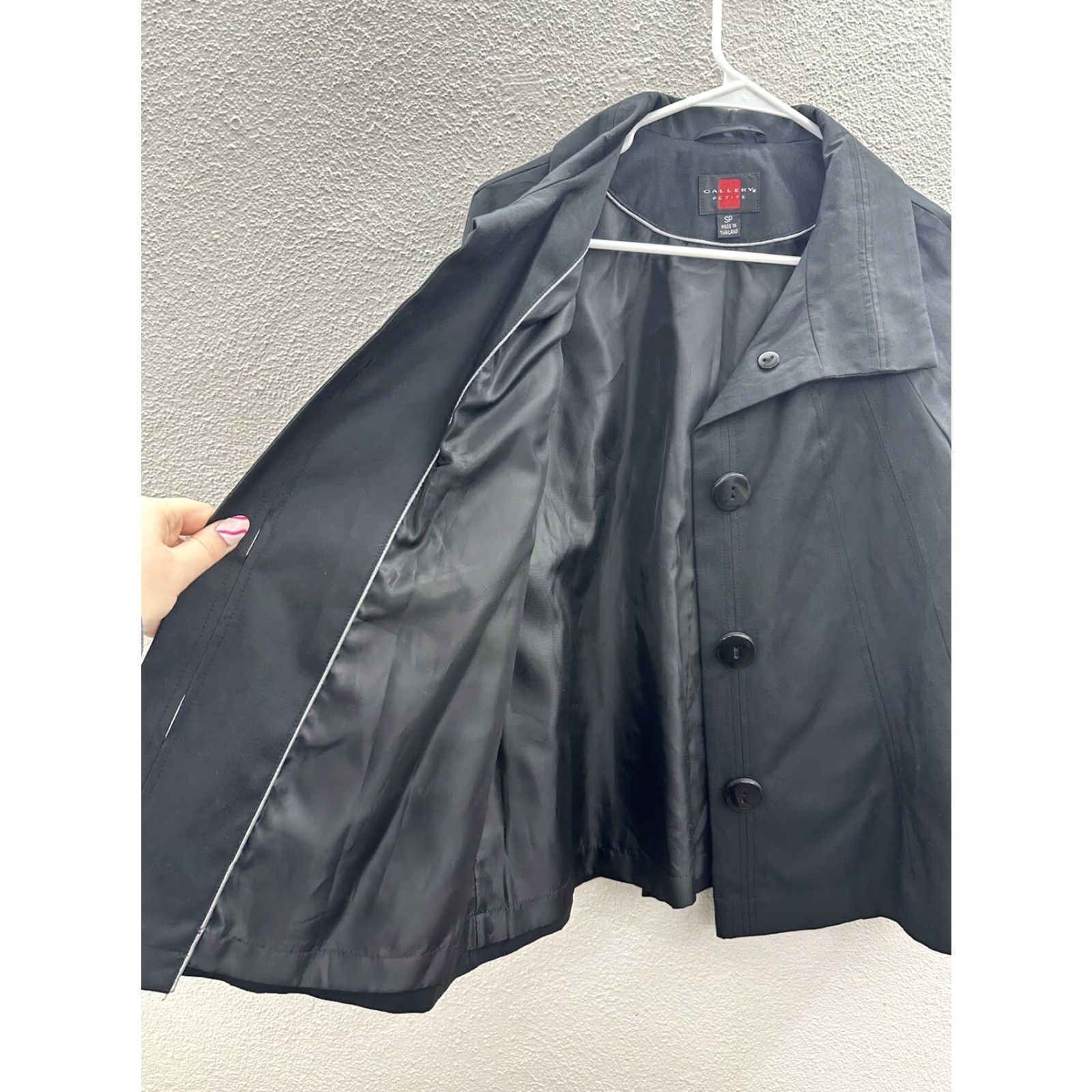 Vintage Gallery Jacket Womens Petite Small Black Button Up Lightweight Size S / US 4 / IT 40 - 4 Thumbnail