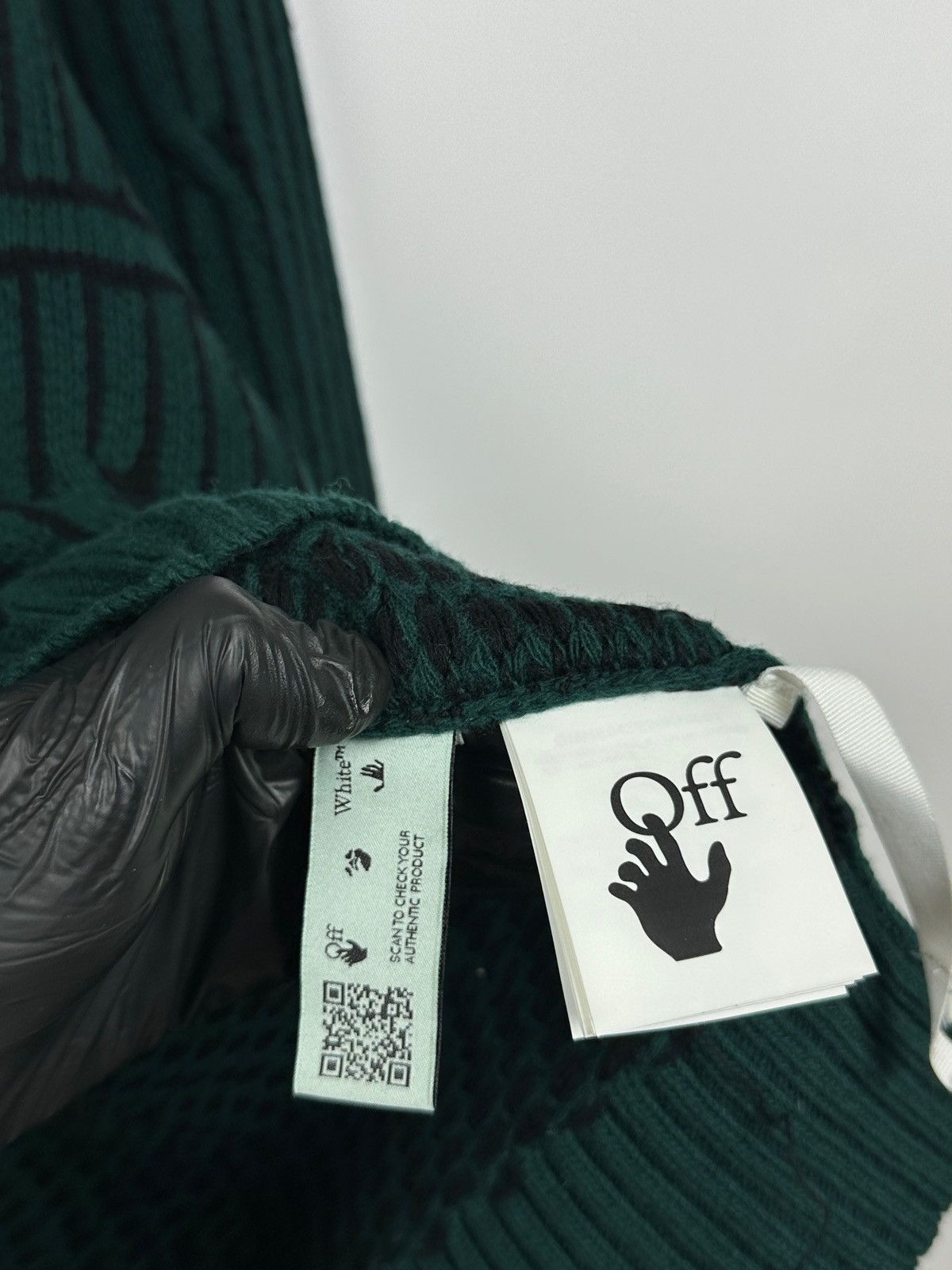 Off-White Off White Green Wool Cable Knit Sweater Size US XL / EU 56 / 4 - 21 Thumbnail