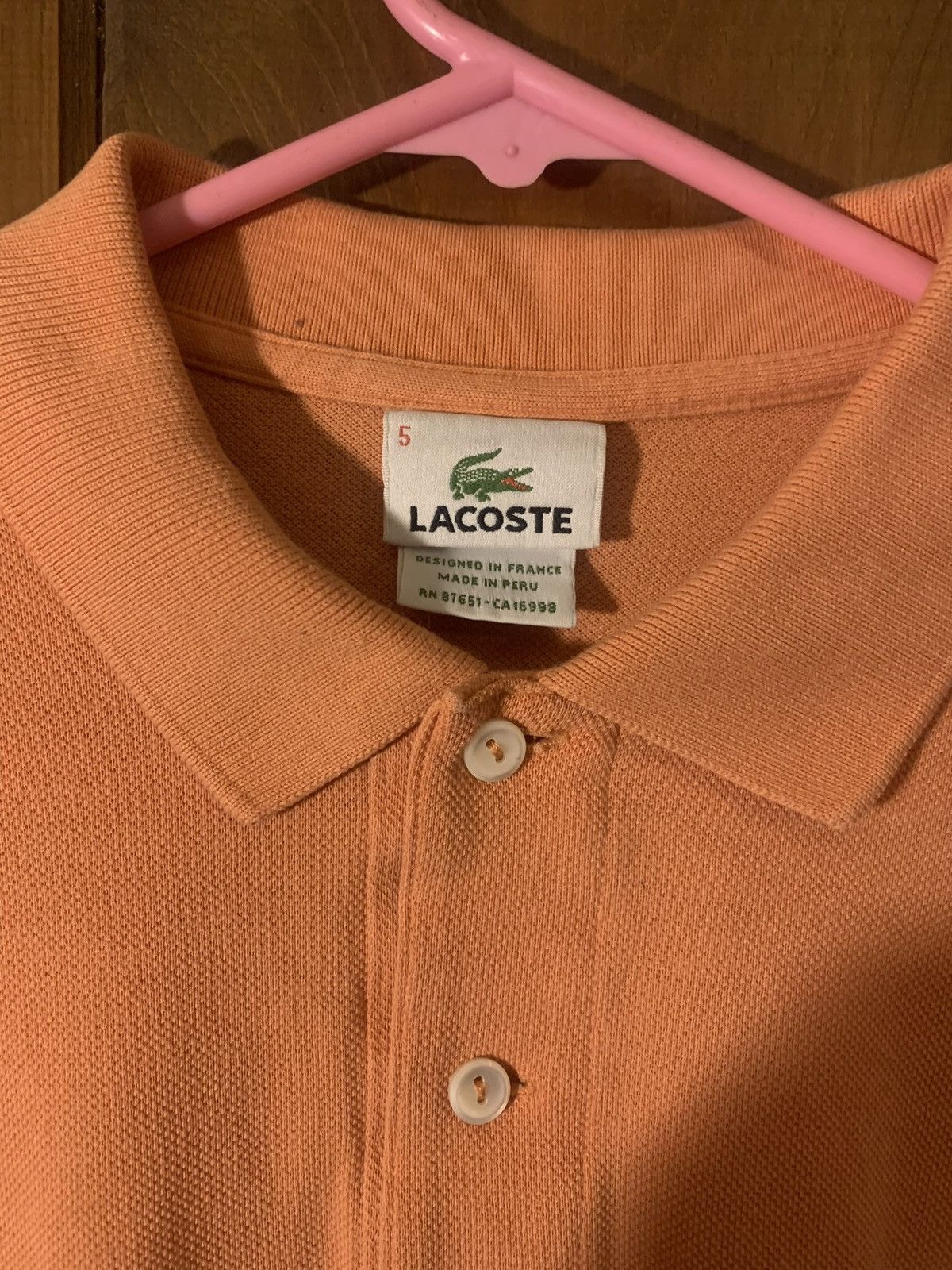 Lacoste Lacoste orange cotton polo shirt Size US S / EU 44-46 / 1 - 4 Thumbnail