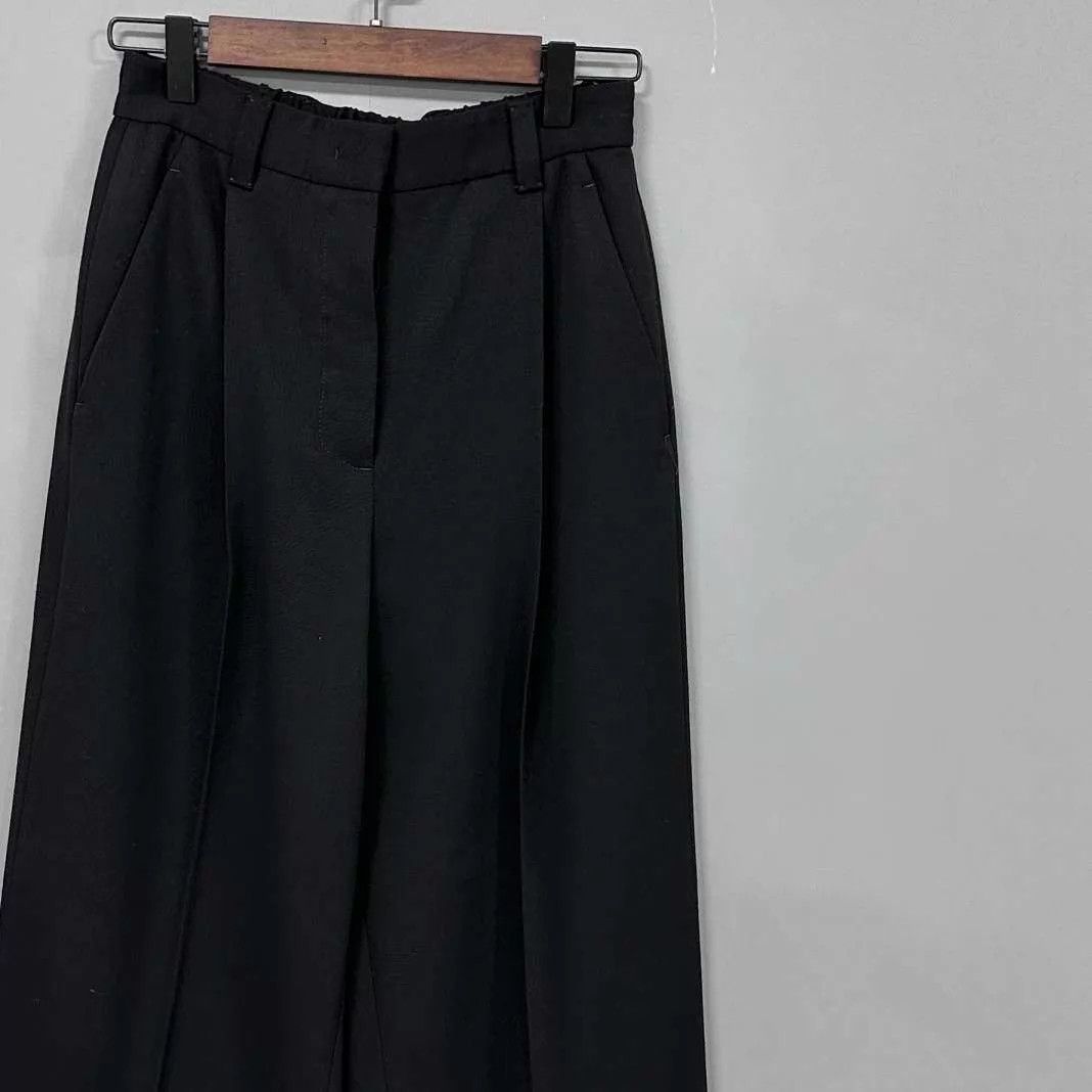 Miu Miu MIUMIU Women's Black Embroidered Logo Casual Trousers Size 26" / US 2 / IT 38 - 4 Thumbnail
