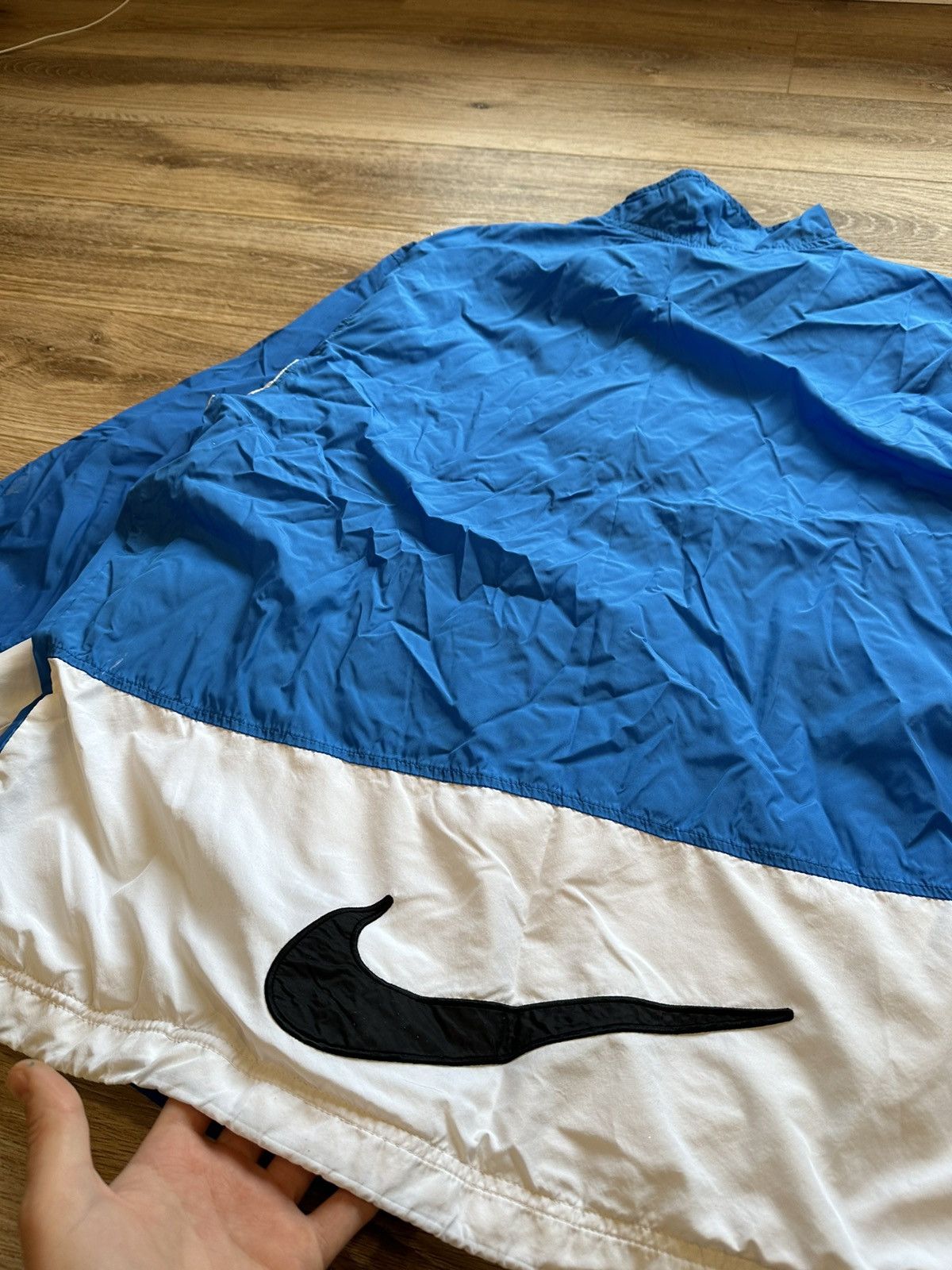 Nike × Vintage 90s Vintage Nike Nylon Retro Track Jacket Swoosh Logo Rare Size US XL / EU 56 / 4 - 9 Thumbnail