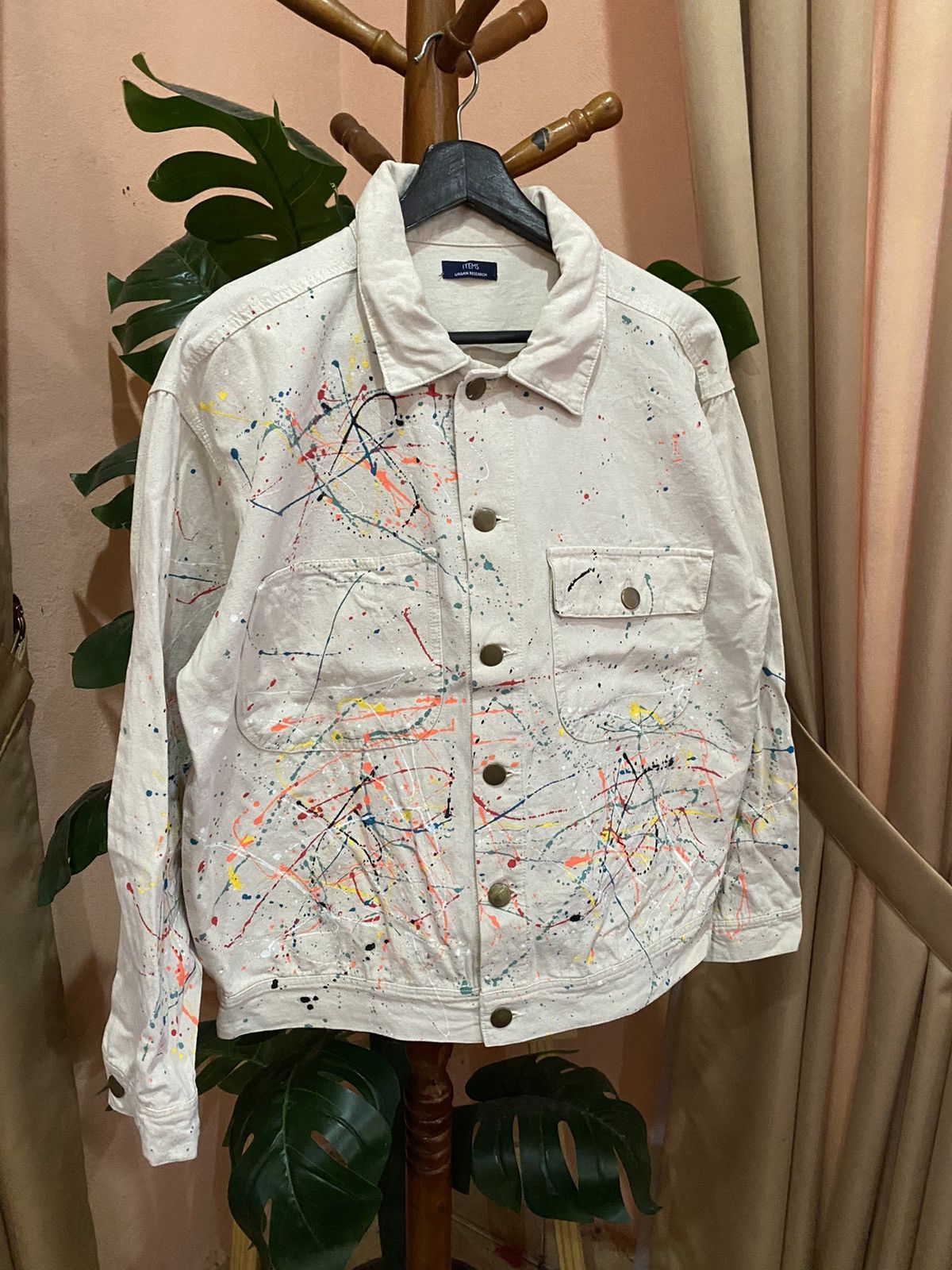 URBAN RESEARCH DOORS Artistic Splatter Painted Cotton Jacket by Urban Research Size US M / EU 48-50 / 2 - 3 Thumbnail