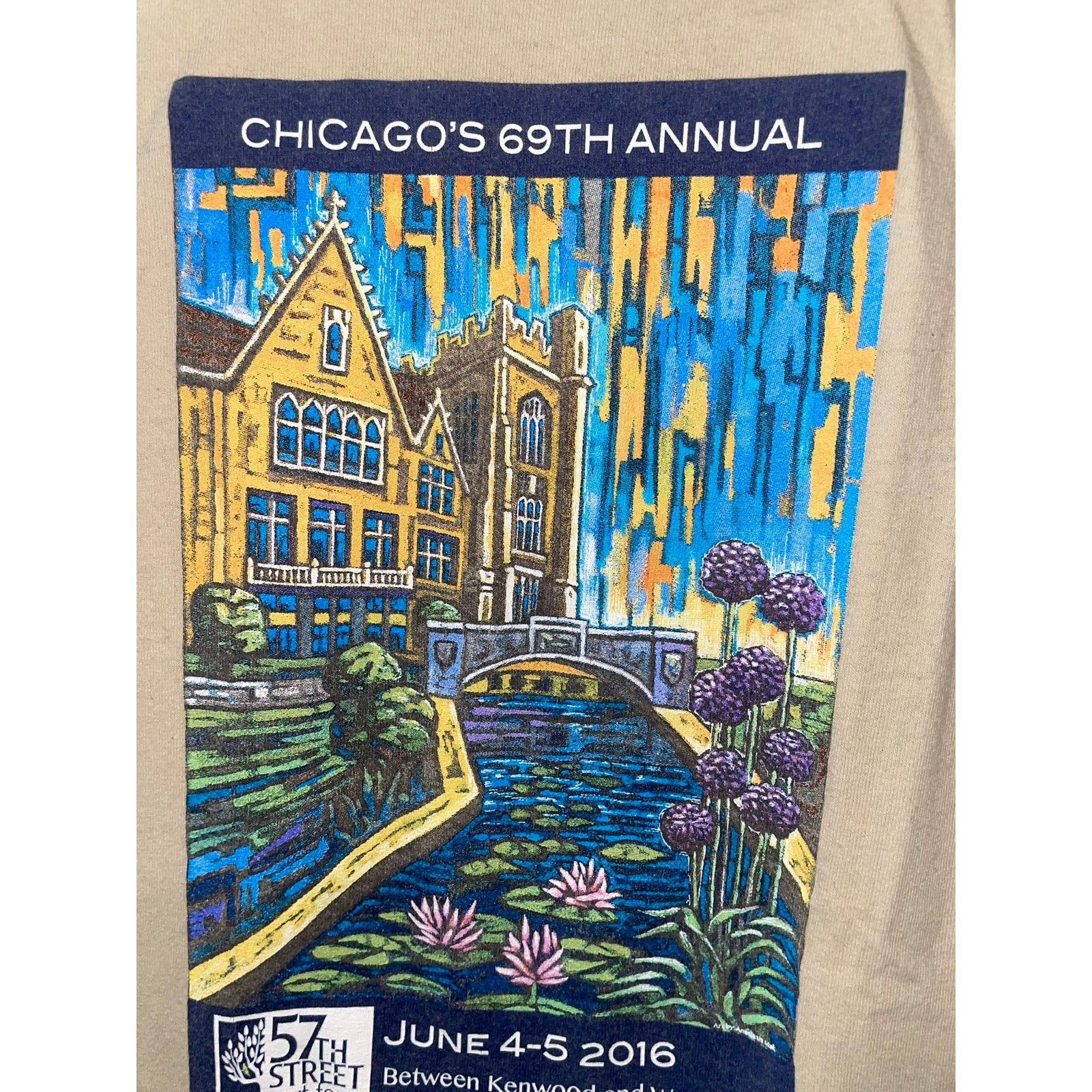 Gildan Chicago Art Fair Shirt 69th Annual Artwork Brown Tee Medium Size US M / EU 48-50 / 2 - 5 Thumbnail