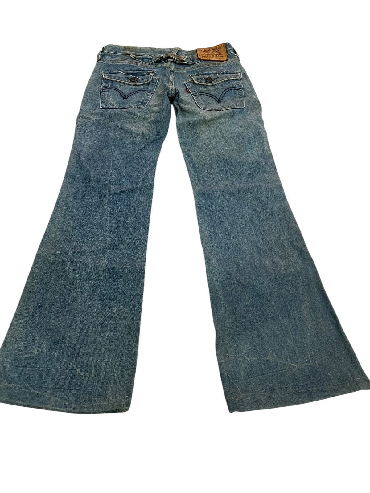 Levi's × Levi's Vintage Clothing 🌈90’s Style Levis Lot 907 Distress Mud Wash Flare Jean Japan Size US 28 / EU 44 - 2 Thumbnail