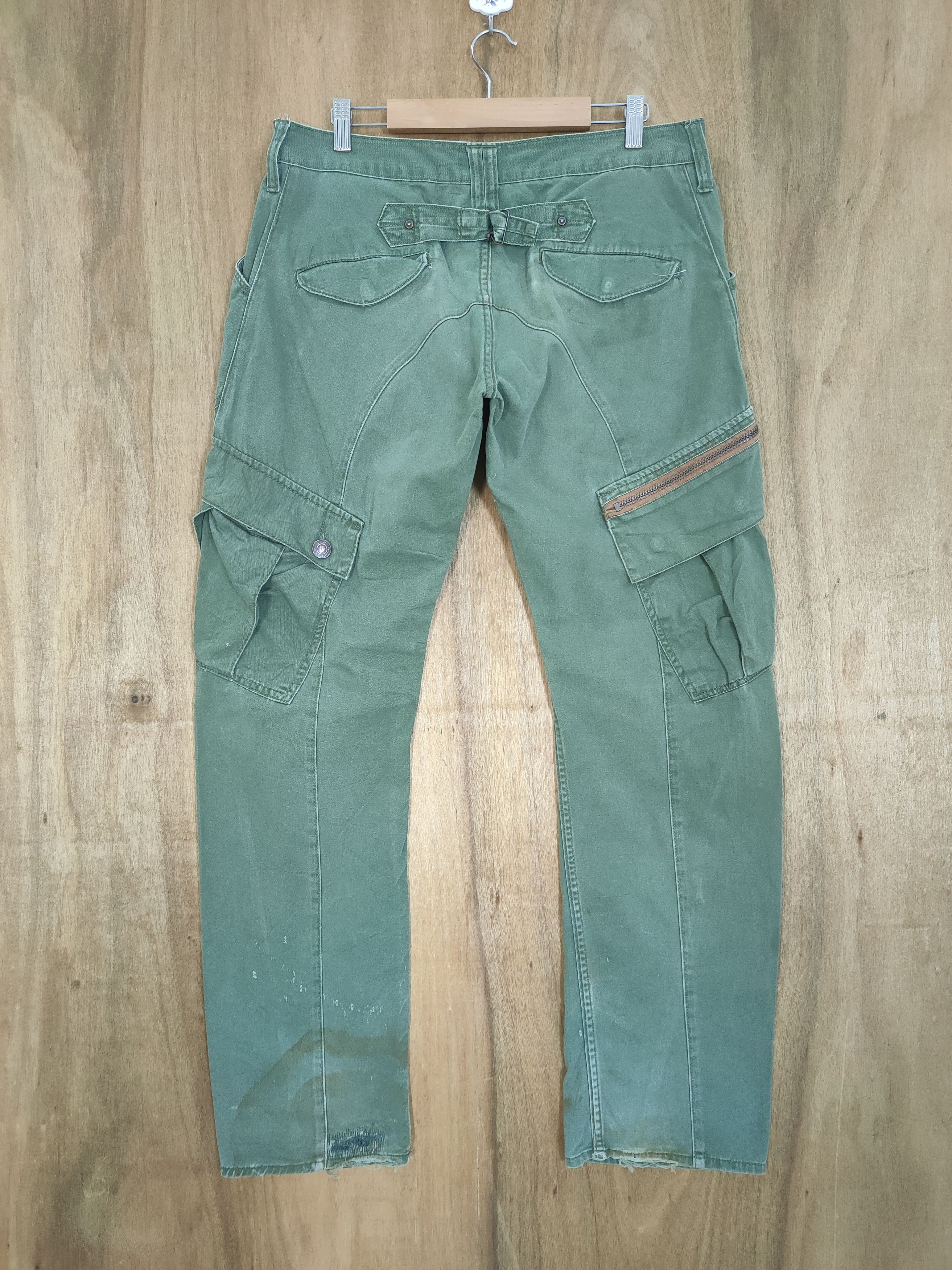 Japanese Brand VINTAGE DOMINATED FADED GREEN CARGO PANTS Size US 34 / EU 50 - 8 Thumbnail