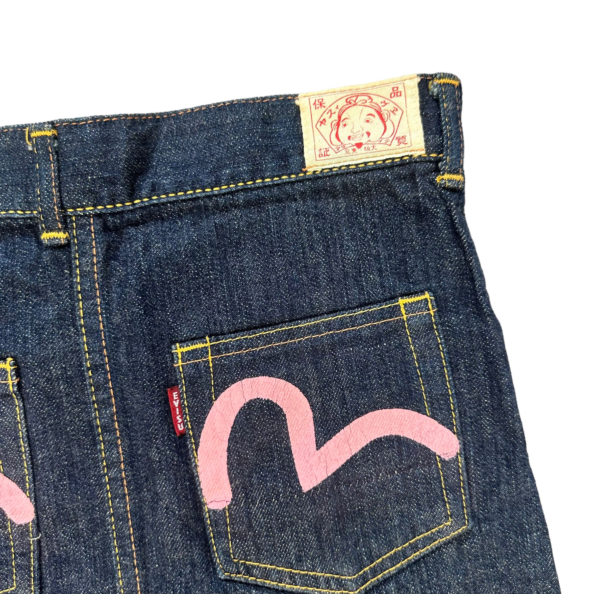 Evisu EVISU PINK DAICOCK DENIM MINI SKIRTS #8655-019 Size 27" / US 4 / IT 40 - 2 Thumbnail