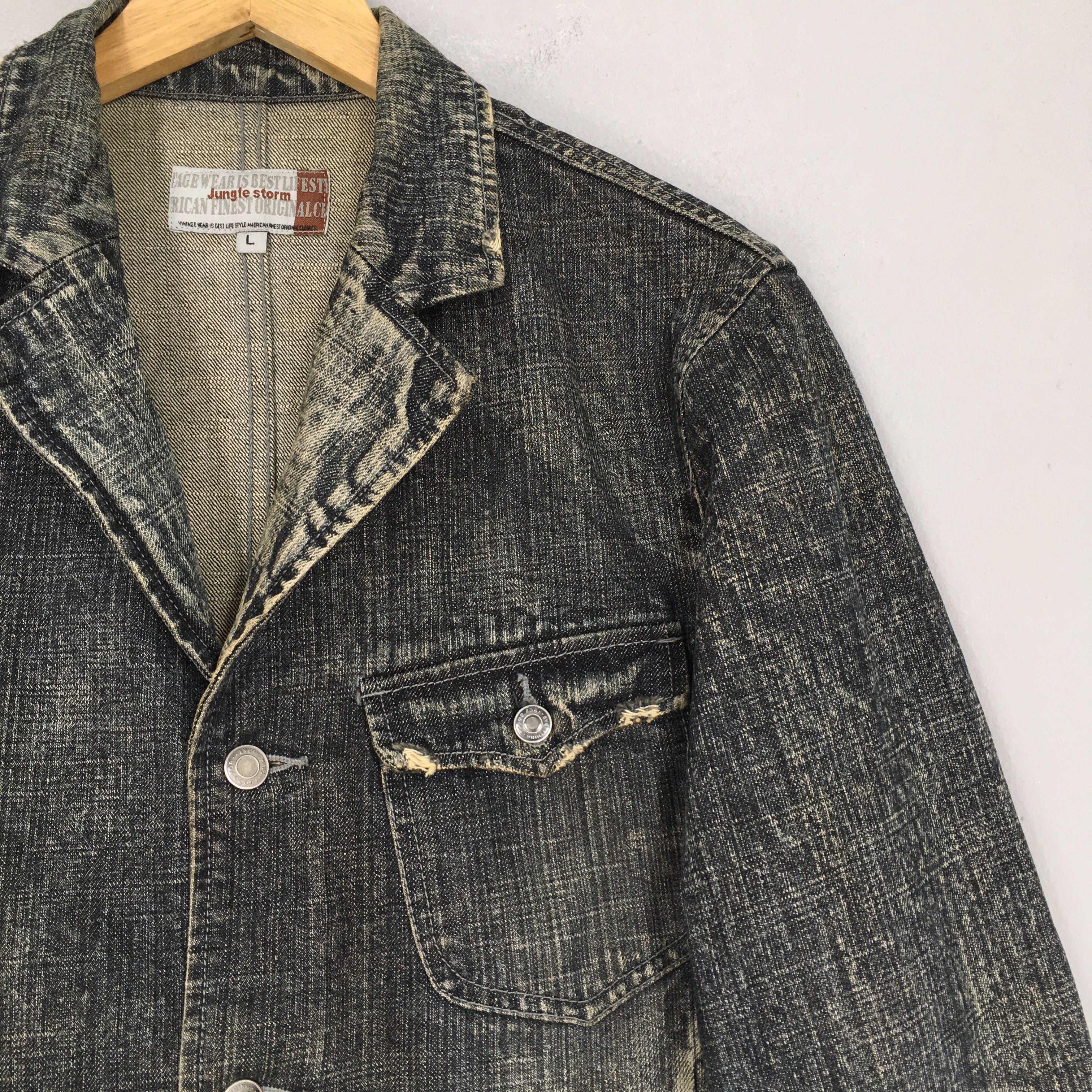 Vintage Vintage 90's Jungle Storm Jeans Workwear Labour Jacket L Size US L / EU 52-54 / 3 - 2 Thumbnail