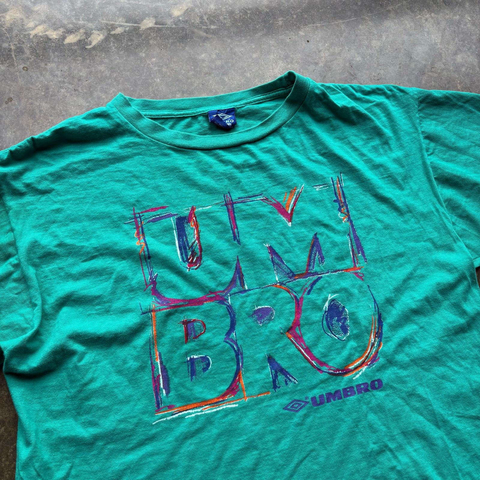 Umbro Vintage Boxy Umbro Green Single Stitch T-Shirt Size US XL / EU 56 / 4 - 2 Thumbnail