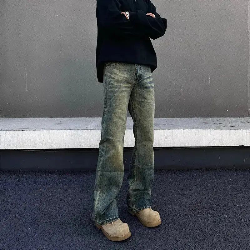 Japanese Brand Retro loose straight leg micro flared jeans Size US 30 / EU 46 - 6 Thumbnail