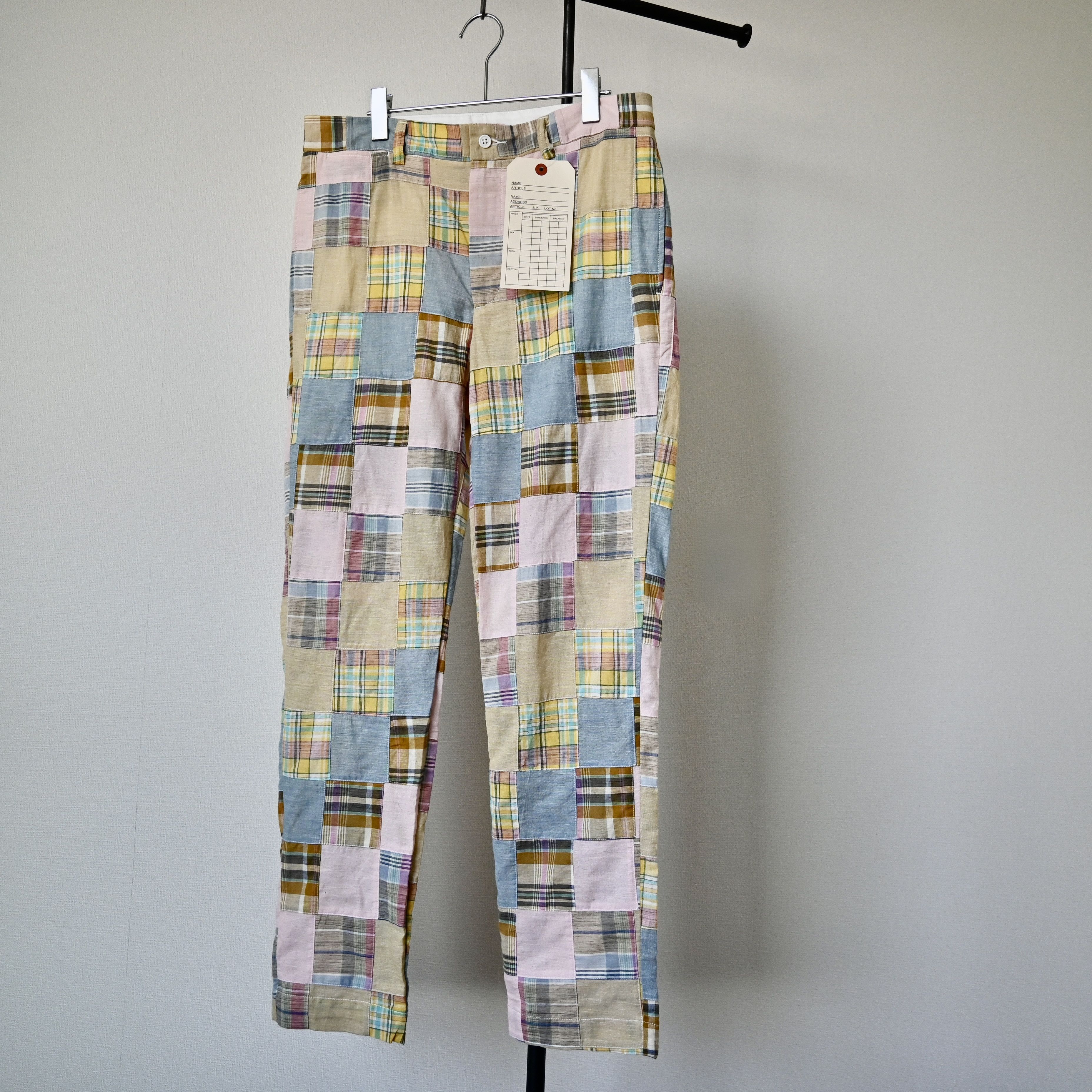 Japanese Brand UNUSED, Jackson Matisse India madras patchwork trousers Size US 33 - 8 Thumbnail