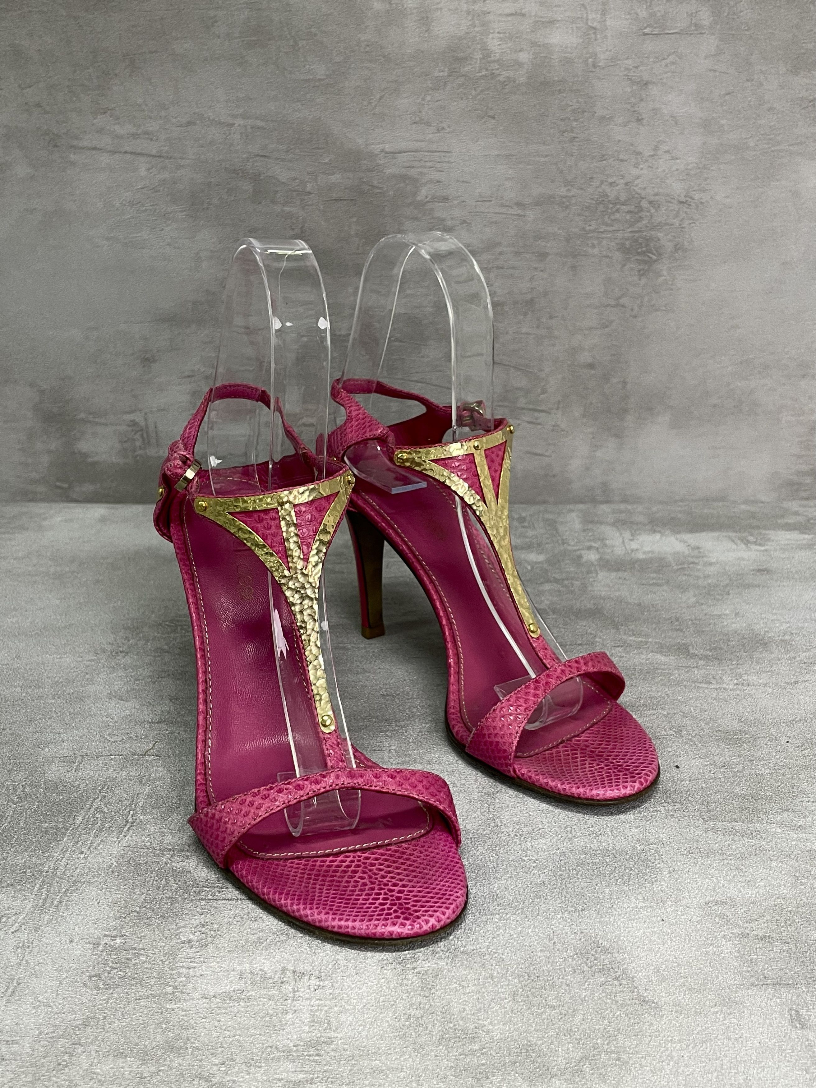 Sergio Rossi Sergio Rossi Hot Pink 90mm Open Toes Heels Size US 5.5 / IT 35.5 - 2 Thumbnail