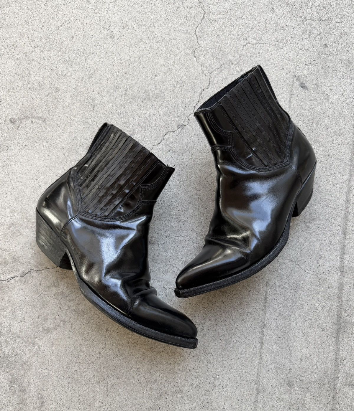 Saint Laurent Ducky Boots (Hedi Era) Saint Laurent Hedi Era Black Combat Boots - Ākaibu Store main image 2