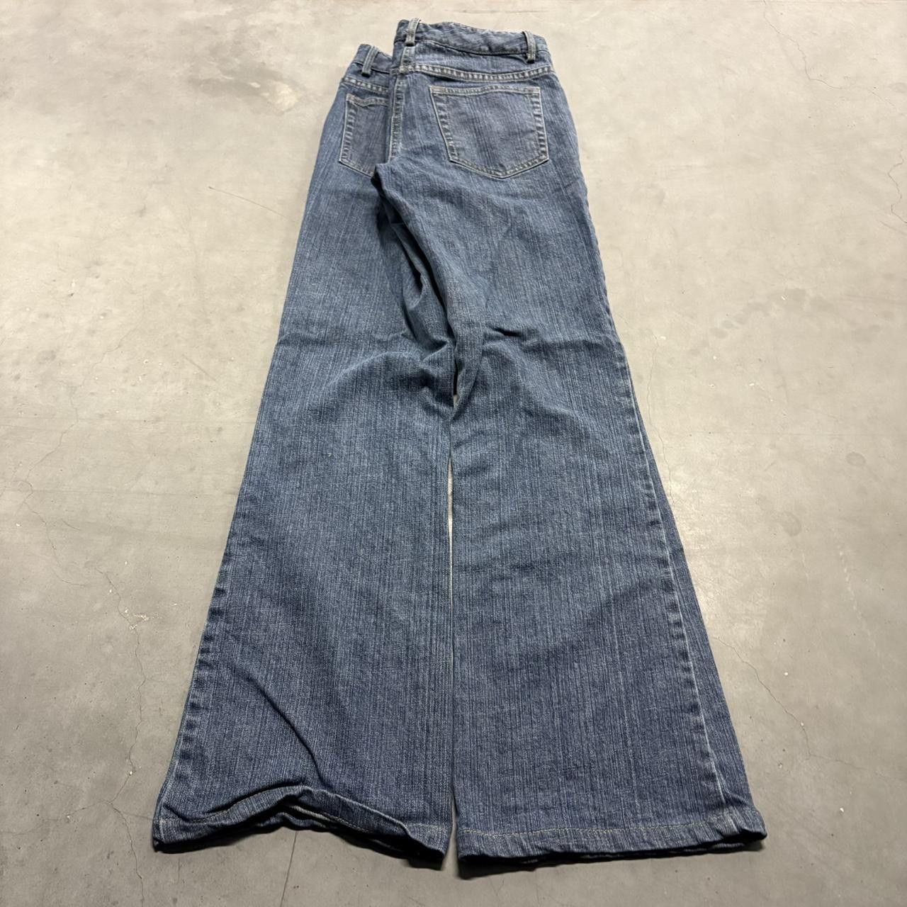 Japanese Brand × Vintage Crazy Vintage Y2K/2000s Flared Medium Wash Denim Jeans! Size US 28 / EU 44 - 4 Thumbnail