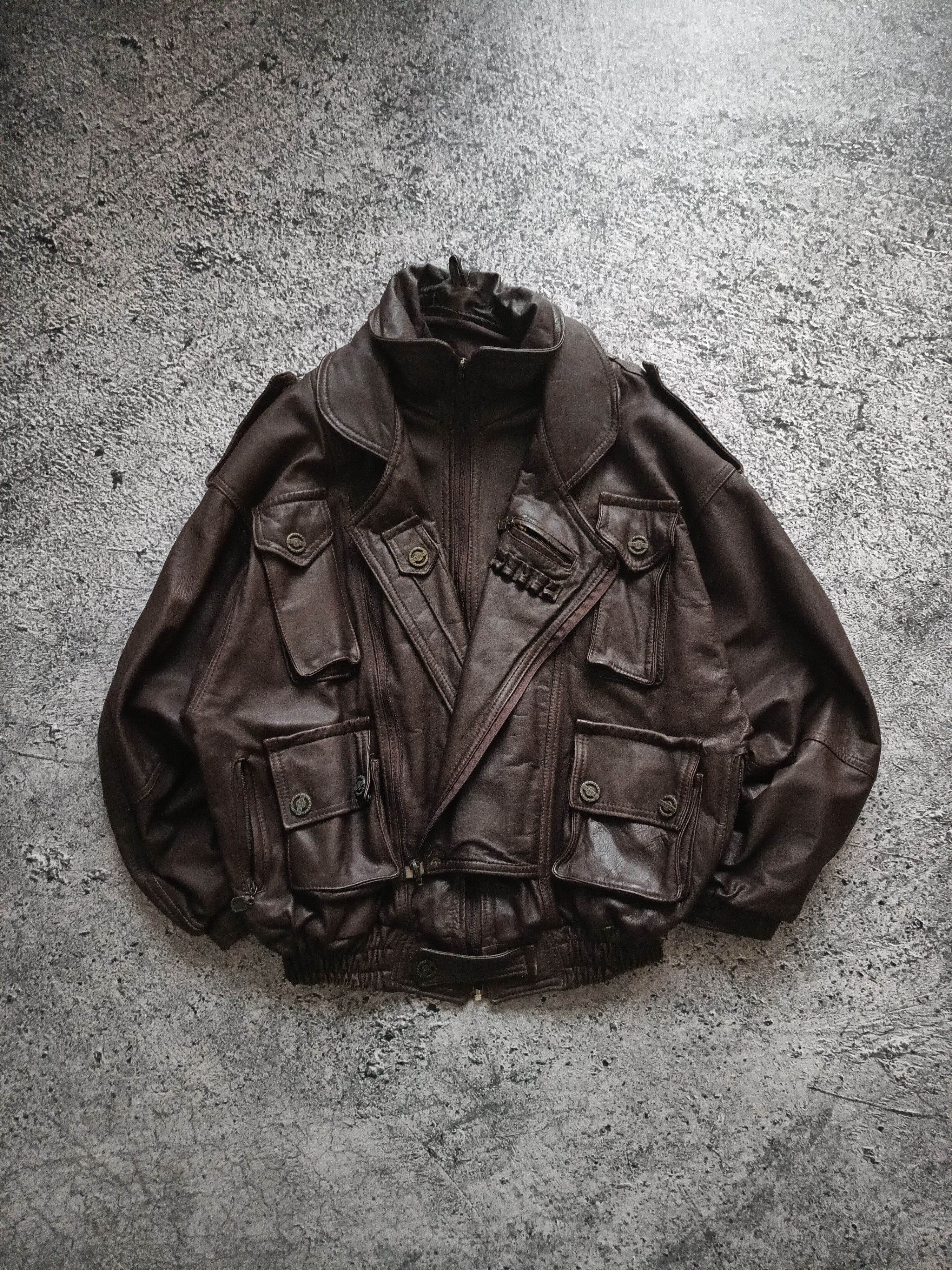 ジャケット・アウター 80s Vintage short leather bomber jacket 80s short G-1 real leather bomber jacket
