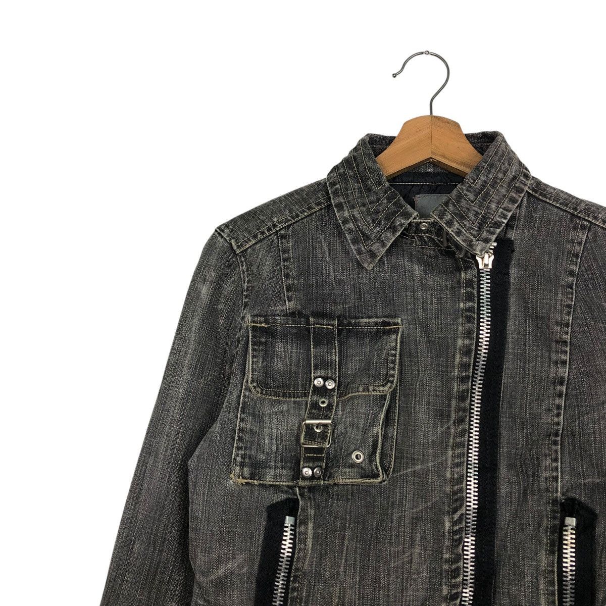 Japanese Brand 🔥VINTAGE CROPPED DENIM BIKER JACKET BISCOTE ISSEY MIYAKE Size US XS / EU 42 / 0 - 9 Thumbnail
