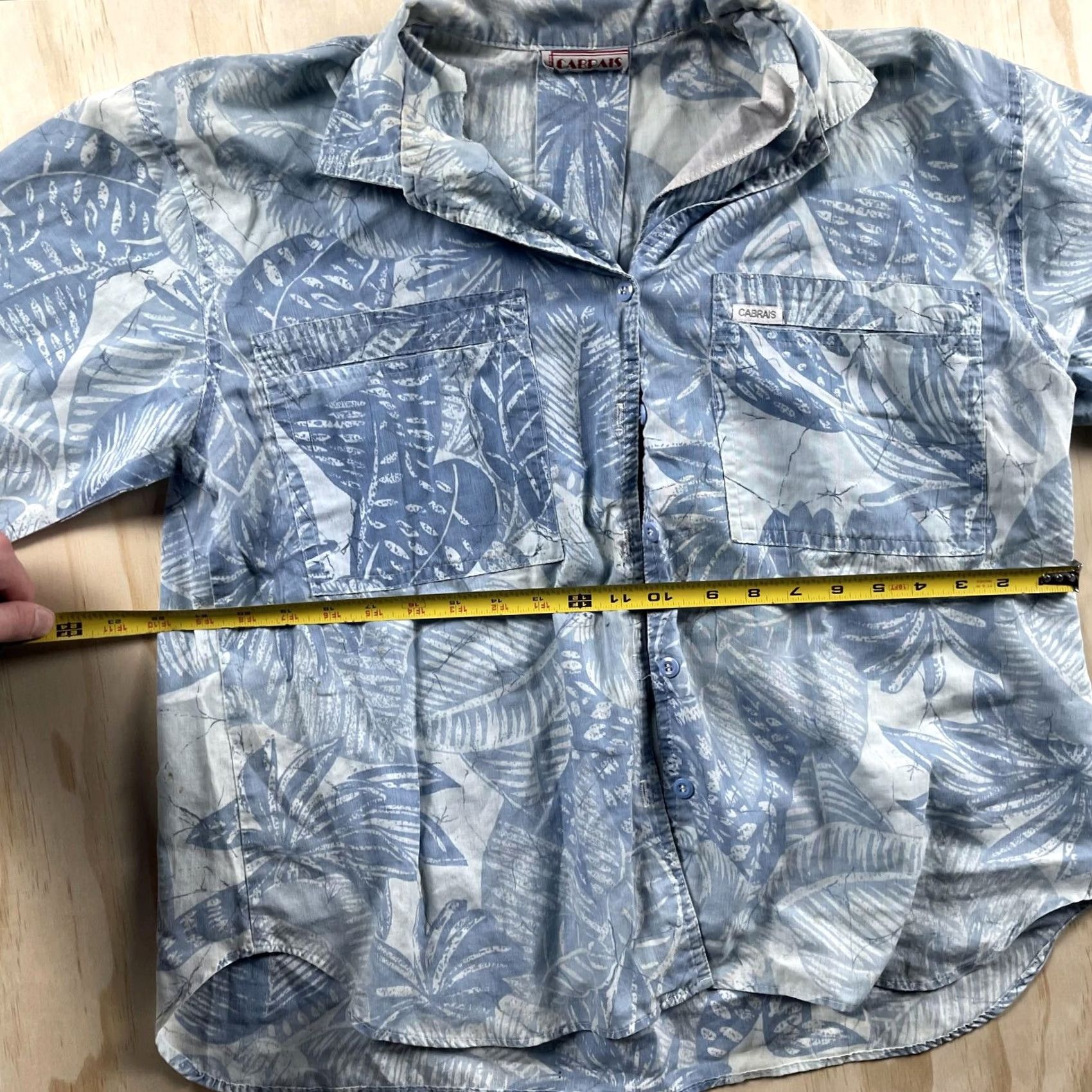 Vintage CABRAIS Shirt Mens XL Blue Floral Hawaiian Short Sleeve Button Up Tropical Beach Size US XL / EU 56 / 4 - 4 Thumbnail