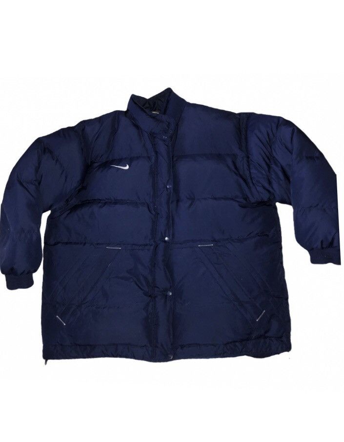 image of Vintage Nike Puffer Jacket Swoosh 90's XL in Navy, Men's