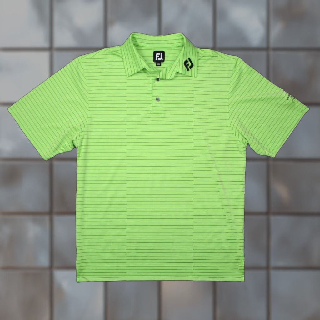 Footjoy FootJoy Polo Shirt Mens M Green Striped Performance Golf Fremont Park Golf Club Logo Embroidered Short Sleeve Polo Size US M / EU 48-50 / 2 - 1 Thumbnail