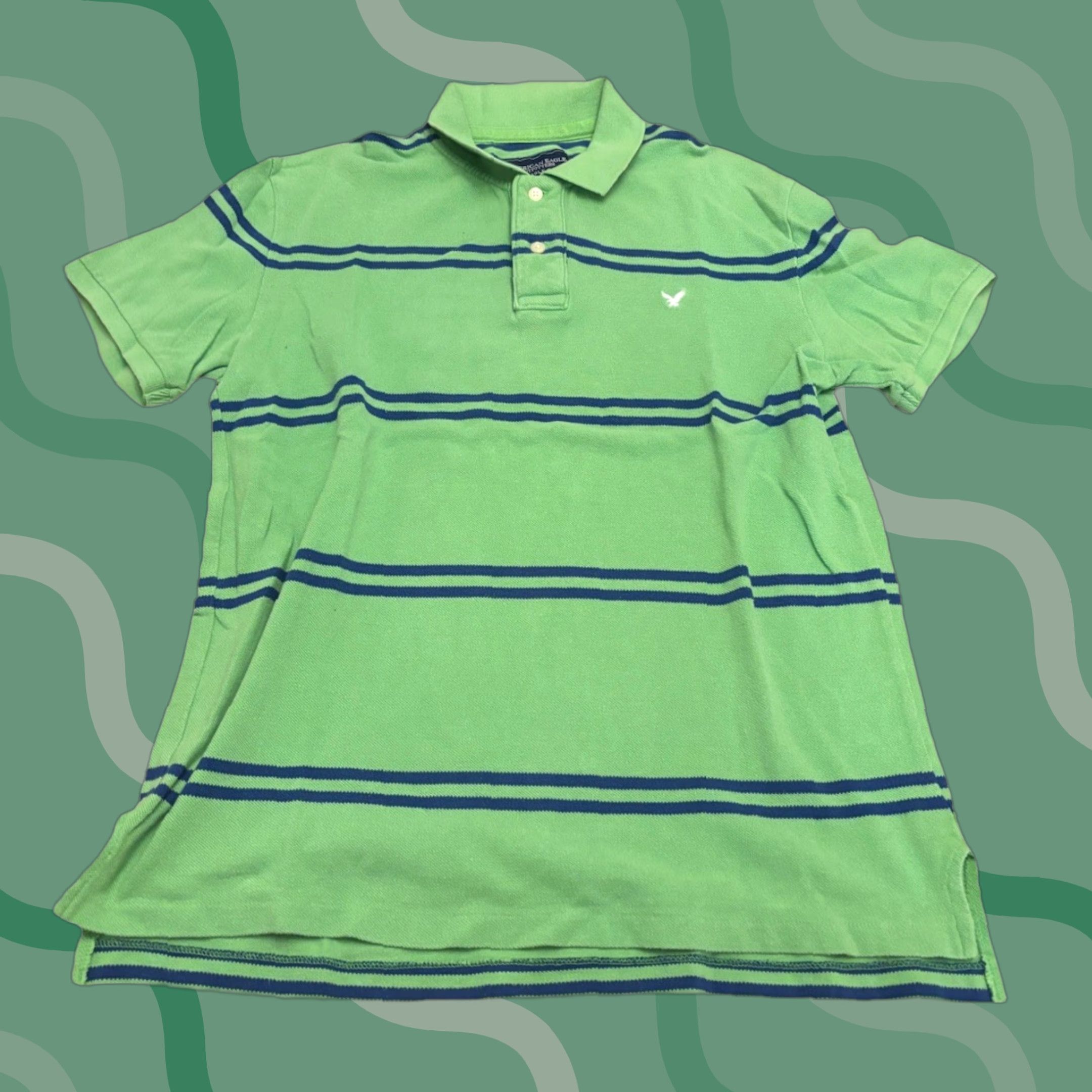 American Eagle Outfitters VINTAGE American Eagle Outfitters Polo Shirt M Green Short Sleeve Mens Medium Polo Shirt Size US M / EU 48-50 / 2 - 1 Thumbnail