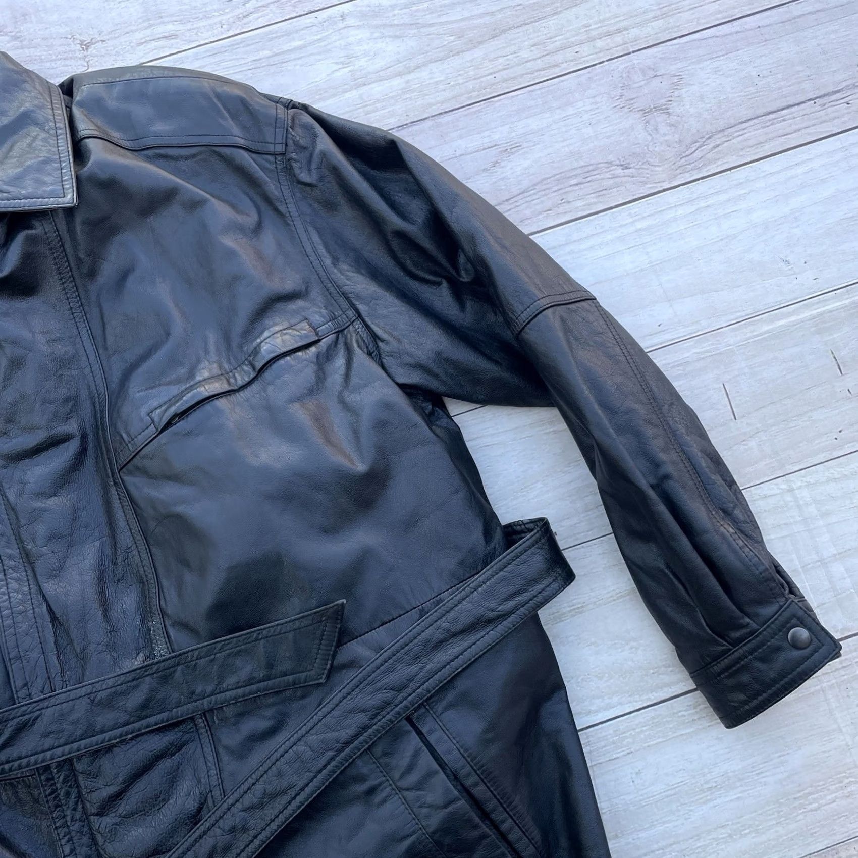 Vintage Wilsons Leather Jacket Bomber Jacket Pockets Fur Lined Black XL Mens coat Stand-Up Collar 90s Classic Outdoor Leather Zip Size US XL / EU 56 / 4 - 4 Thumbnail