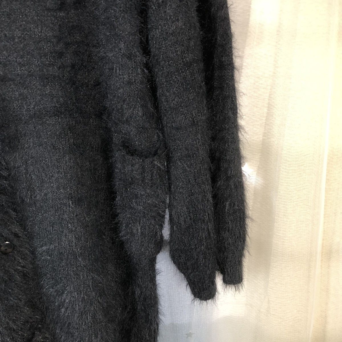 Homespun Knitwear × Japanese Brand Fun Black Shag Shaggy Fur Mohair Cardigan #915 Size XL / US 12-14 / IT 48-50 - 7 Thumbnail