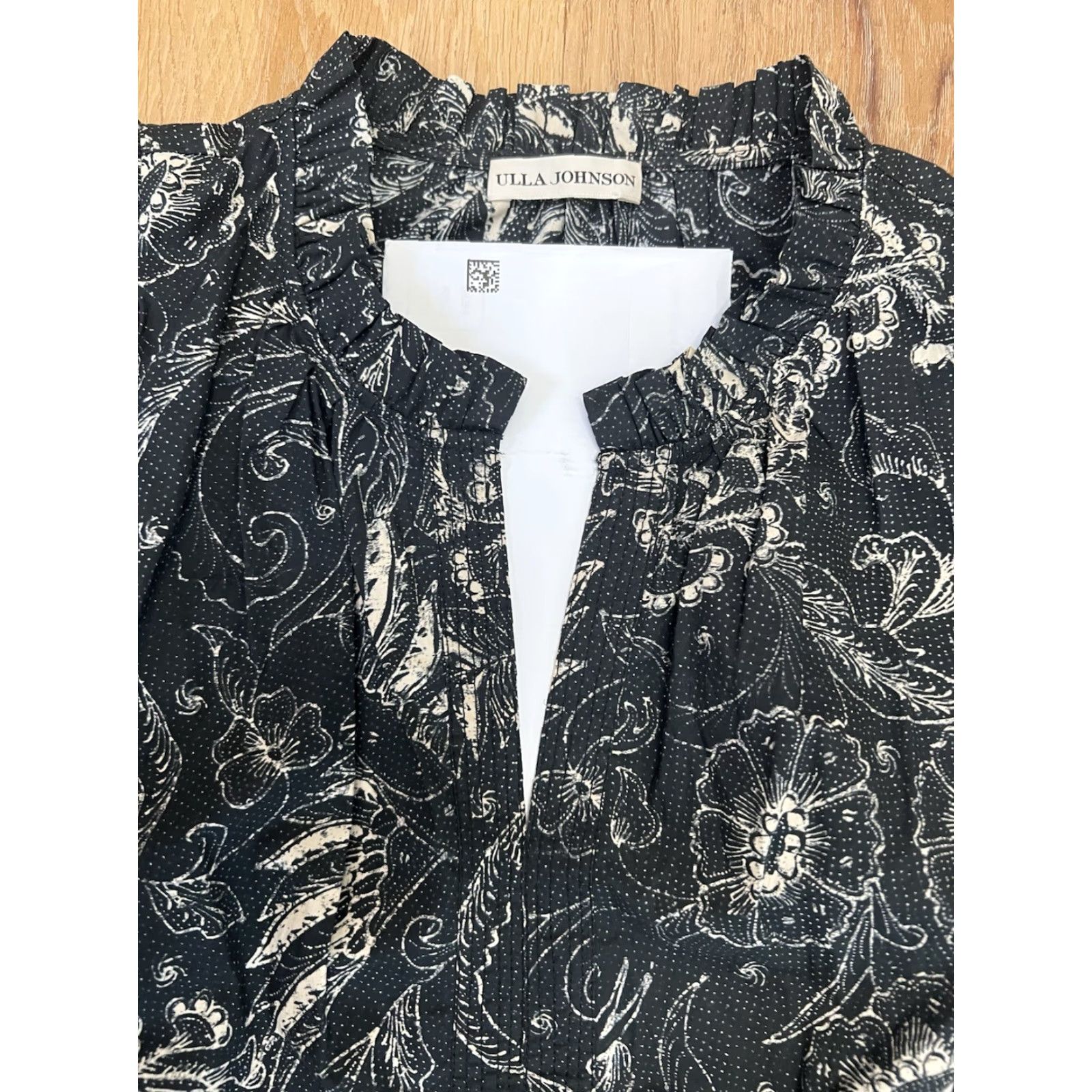 Ulla Johnson Ulla Johnson Cotton Midi Dress Black White 6 Women Floral Fit & Flare Size M / US 6-8 / IT 42-44 - 2 Thumbnail