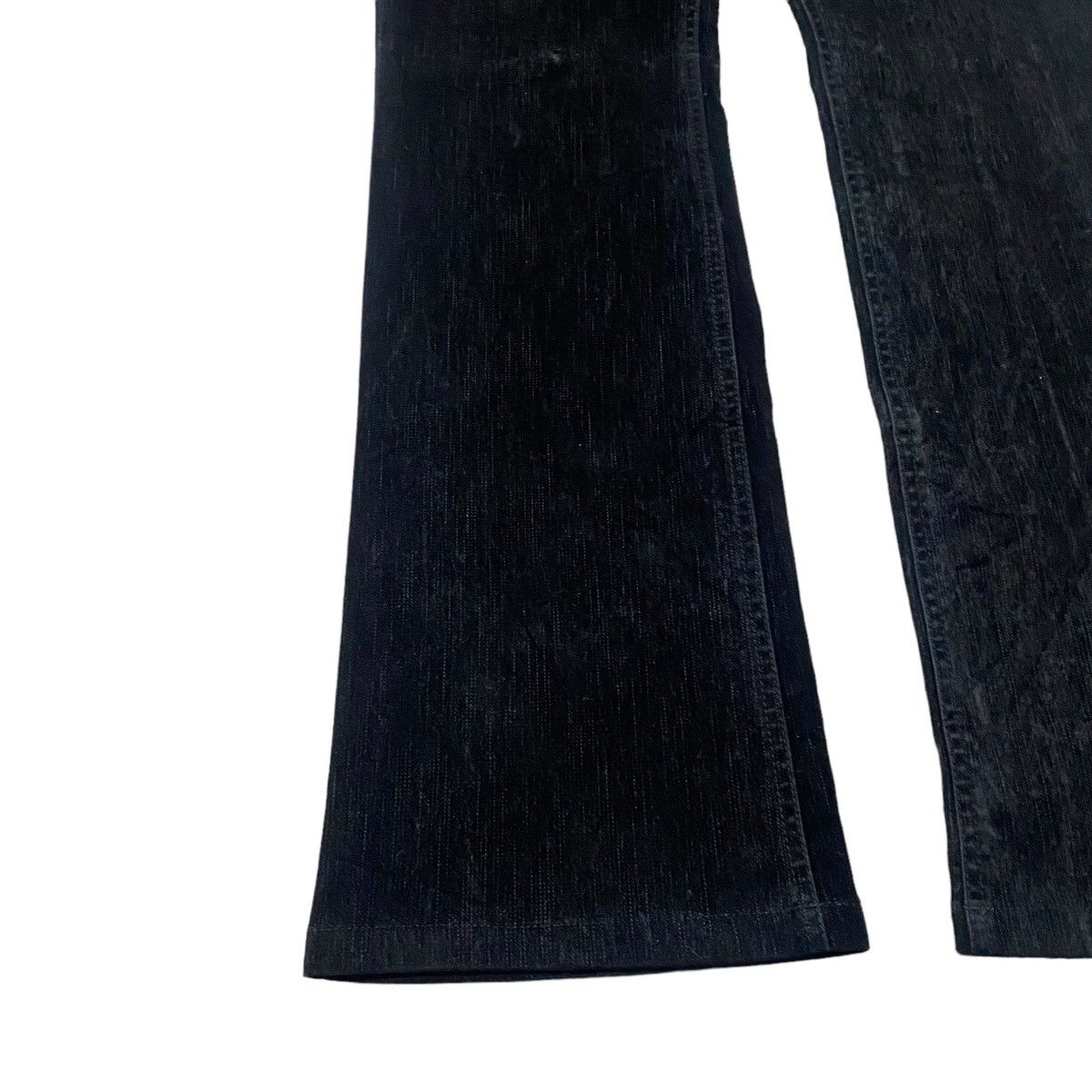 Katharine Hamnett London HAMNETT Black Velvet Cotton Flare Pants Size US 30 / EU 46 - 7 Thumbnail