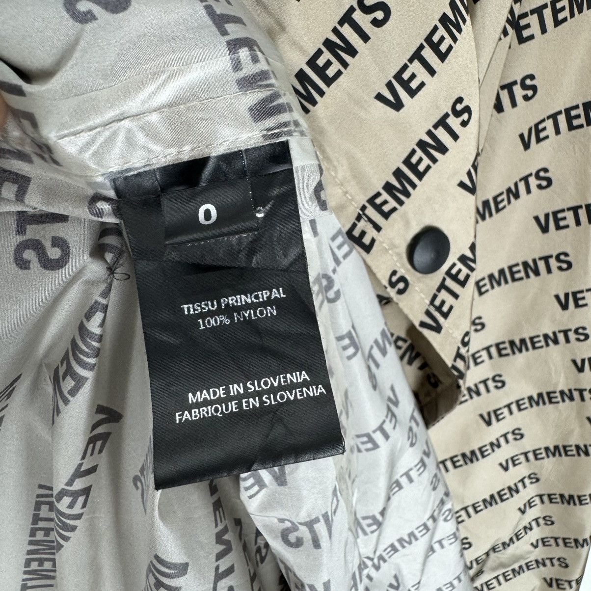 Vetements 🔥VETEMENTS VETMON HIVER 2019 MONOGRAM UNISEX RAINCOAT JACKET Size US S / EU 44-46 / 1 - 13 Thumbnail