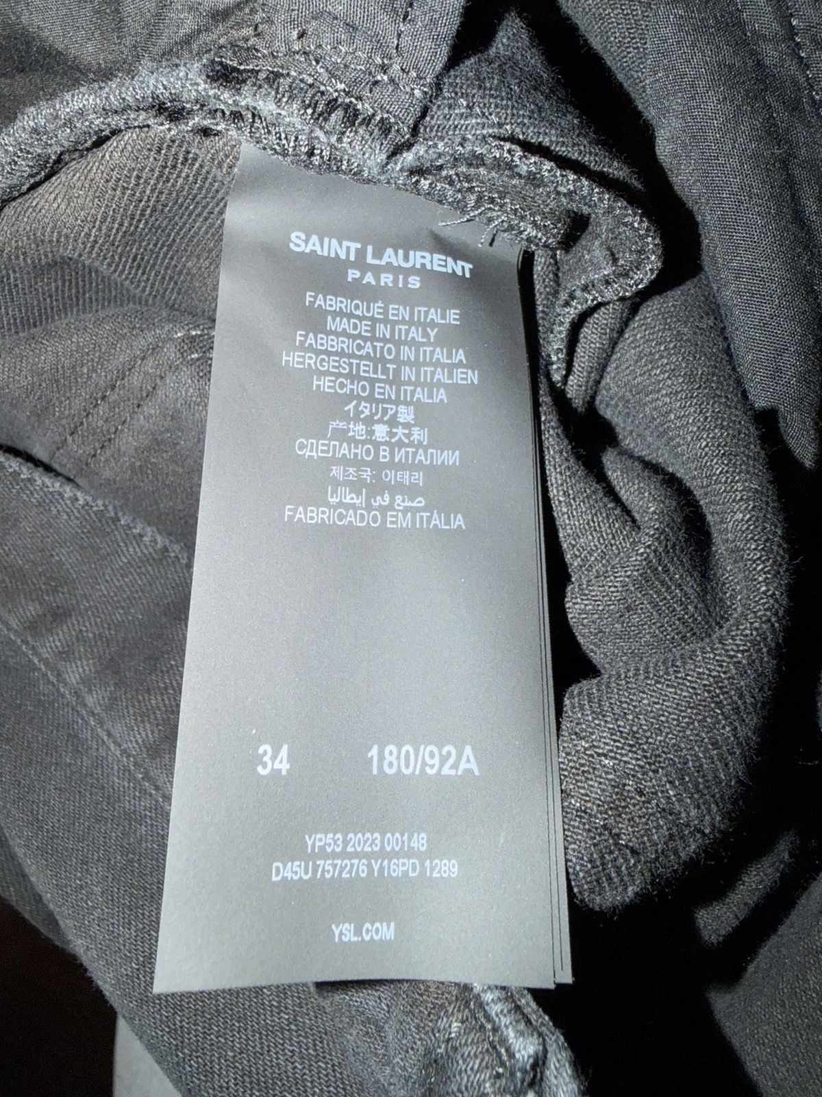 Saint Laurent Paris o1s1wg110225 757276 Long Extreme Baggy Jeans Carbon Denim Size US 34 / EU 50 - 9 Thumbnail