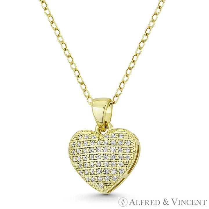Other Bubble Heart CZ Crystal Pave Pendant in .925 Sterling Silver Size ONE SIZE - 1 Preview