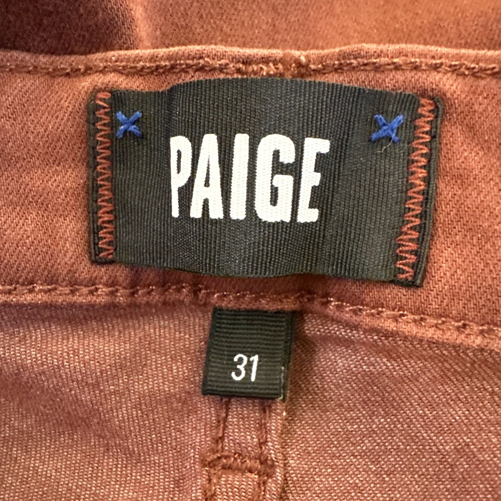Paige Paige Federal Jeans Pants Mens 31x33 Auburn Dusk Denim Slim Straight Stretch Jeans Size US 31 - 7 Thumbnail