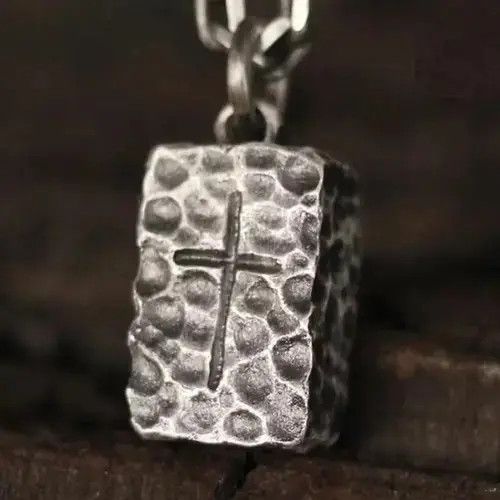 Jewelry × Other Cross Stone Pendant Rock Charm Stainless Steel Necklace Gift Size ONE SIZE - 3 Thumbnail