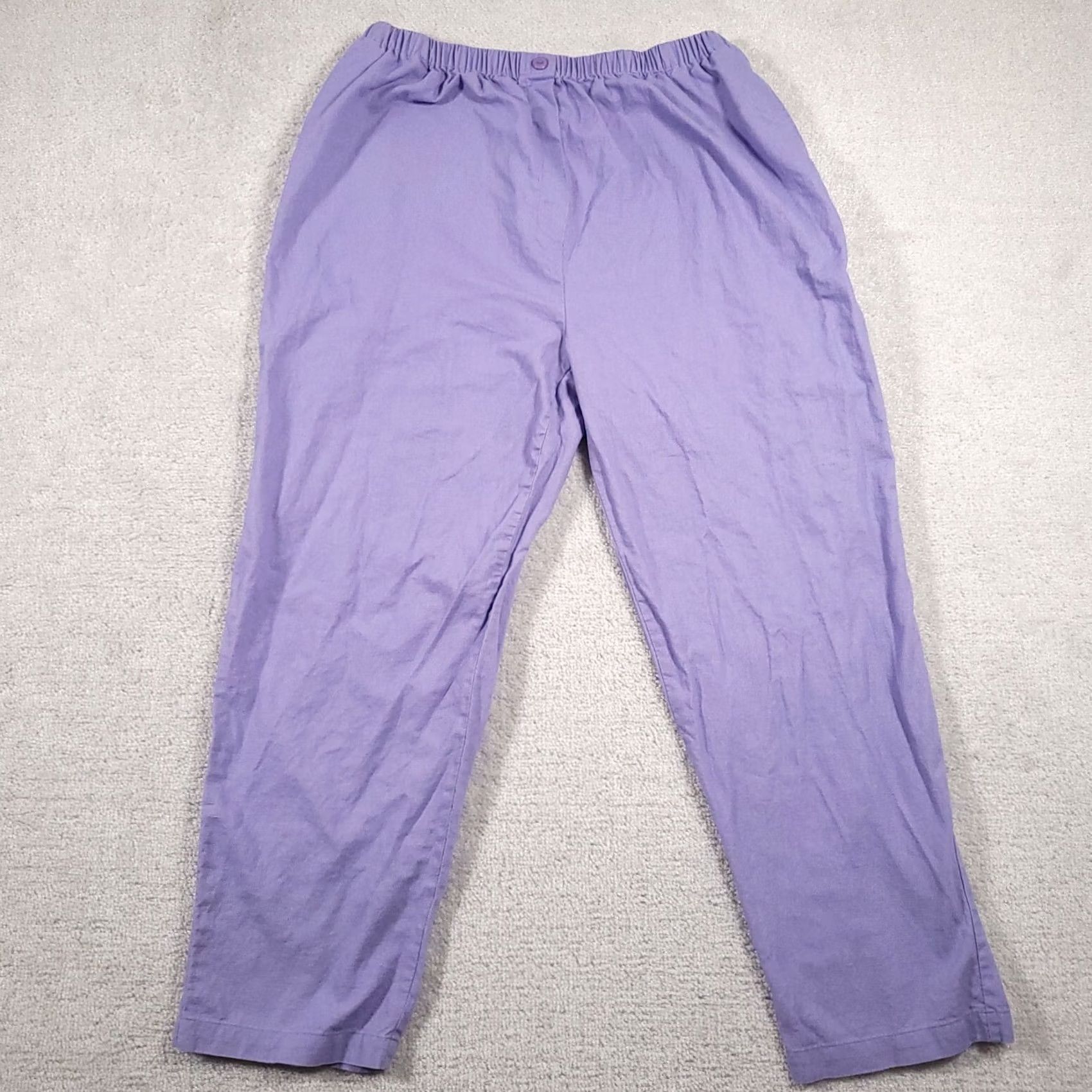 Vintage VINTAGE Premier International Pull-On Pants Women's 20W Blue Cottagecore Linen Blend Pants Women Plus 20W Blue Cottagecore Linen Blend Size 42" / US 20 - 2 Thumbnail