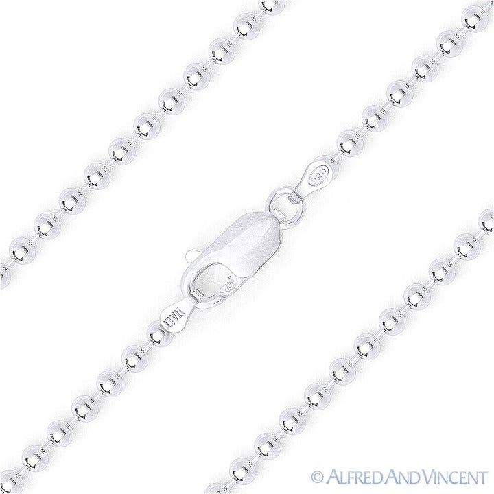 Other 2.2mm Polished Ball Bead Link Italian Chain Bracelet Size ONE SIZE - 1 Preview