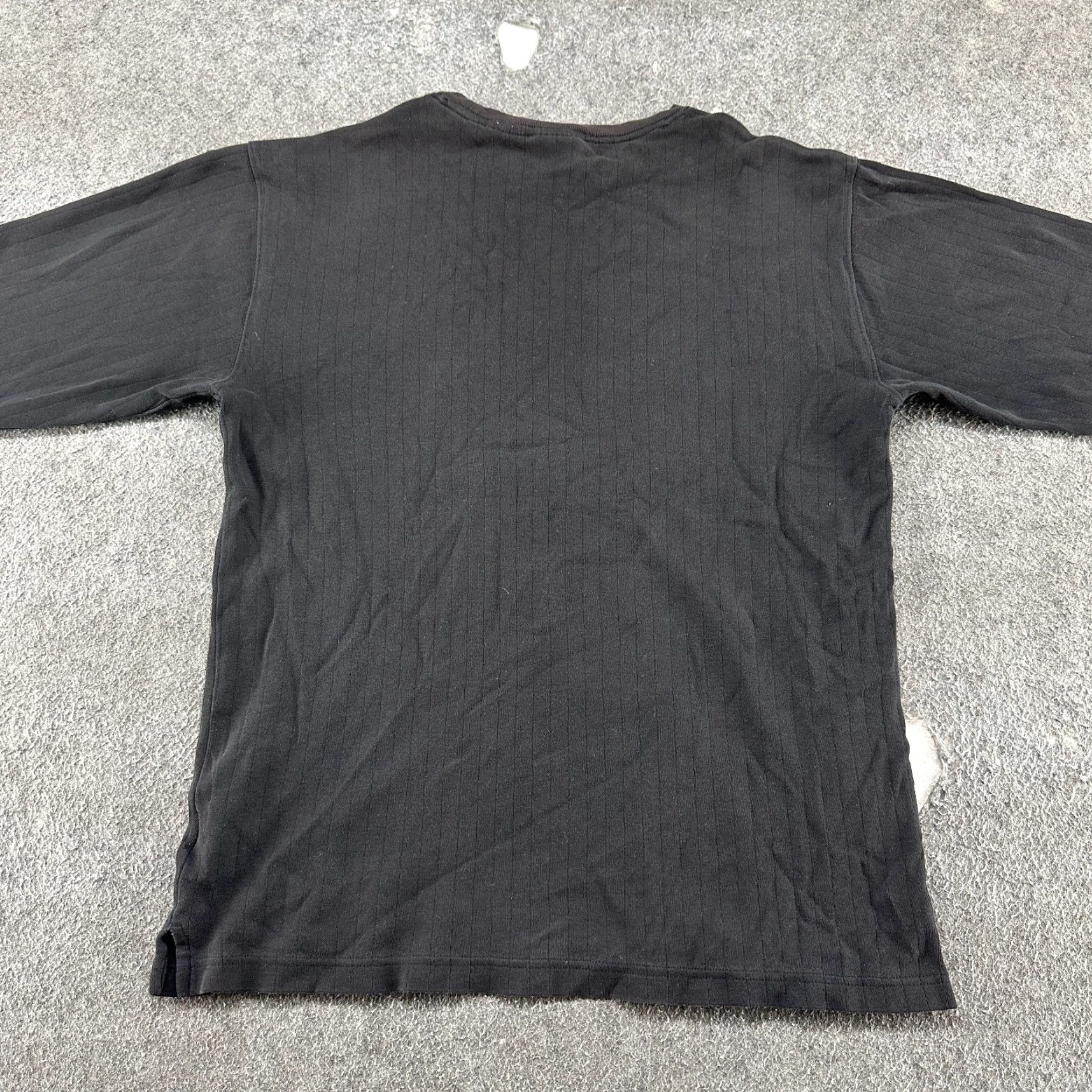 George VINTAGE George Shirt Mens Small Black Long Sleeve Thermal Ribbed Pullover Y2K Size US S / EU 44-46 / 1 - 5 Thumbnail