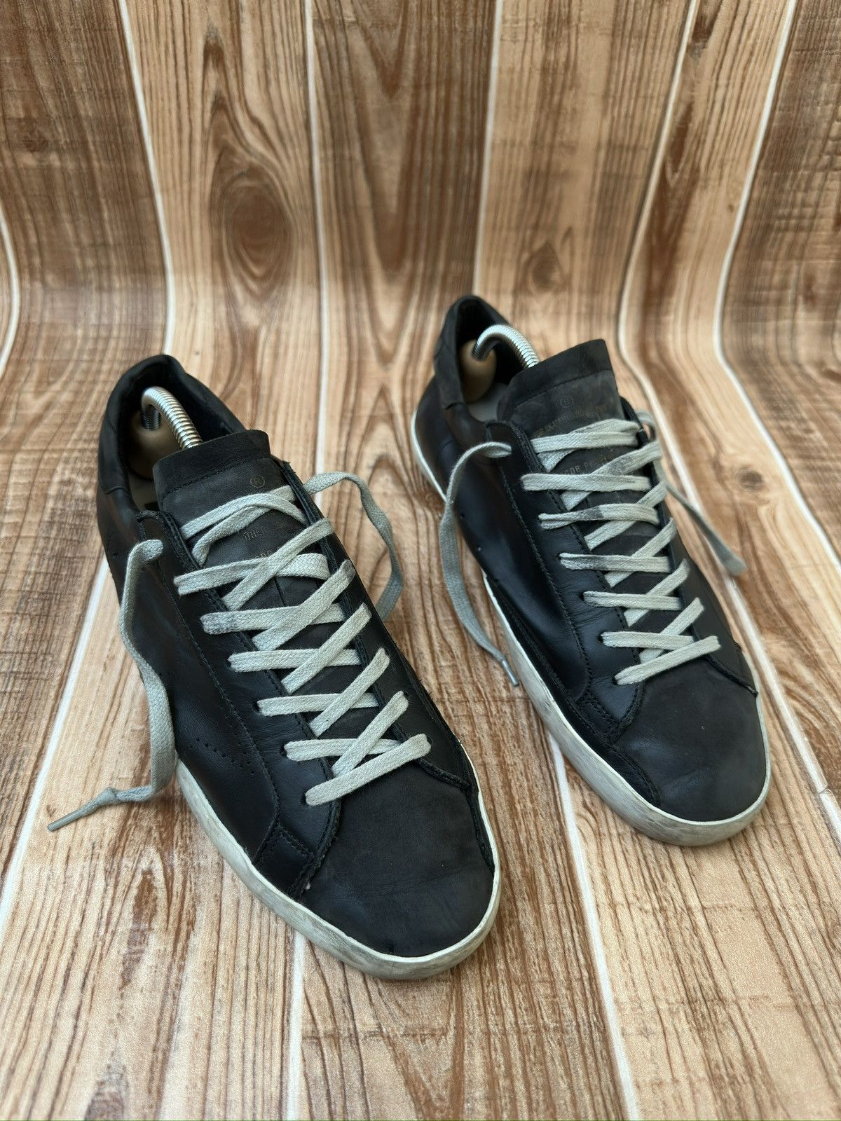 Golden Goose Golden Goose Superstar Black Leather Suede Lowtop Sneaks Size US 9 / EU 42 - 4 Thumbnail