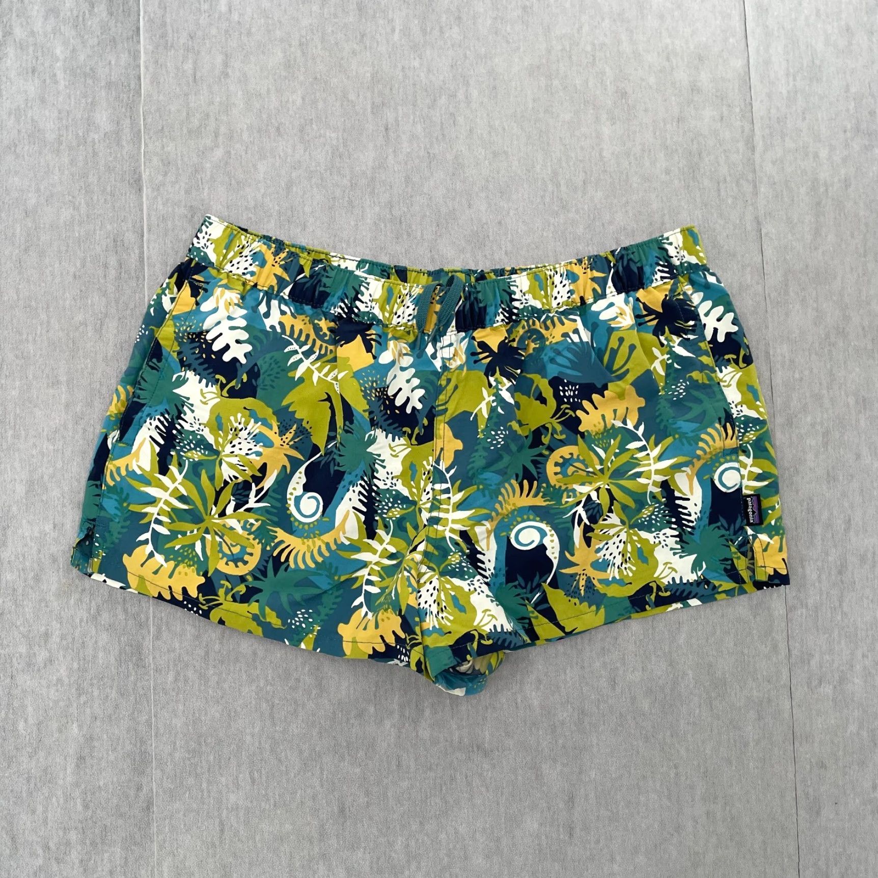 Patagonia Patagonia Shorts Womens L Green Floral Barely Baggies 2" Short Ladies L Chino Nylon Lightweight Outdoor Hiking Womens Size 36" / US 14 / IT 50 - 2 Thumbnail