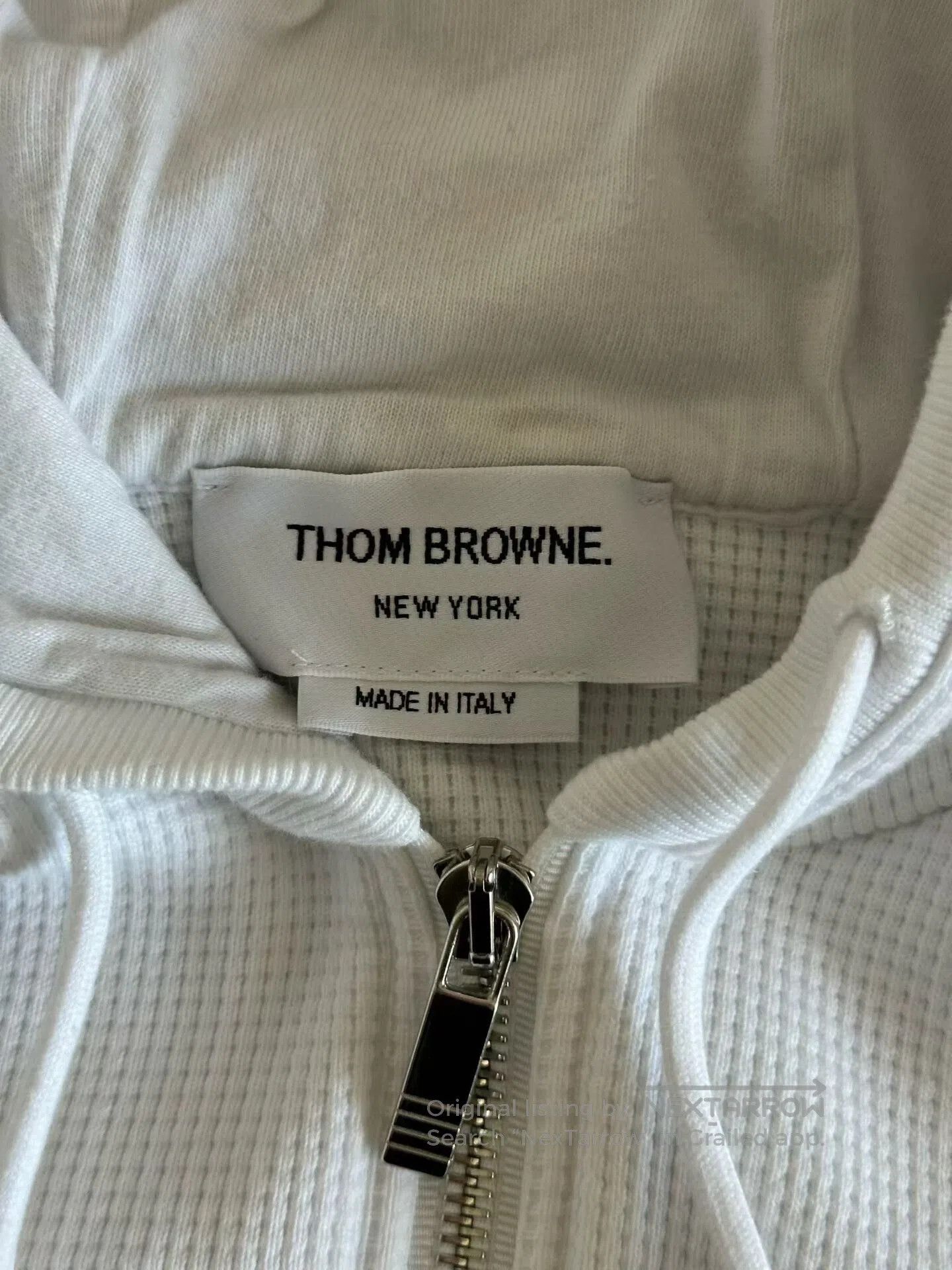 Thom Browne Thom Browne White Waffle Zip Hoodie. Size US L / EU 52-54 / 3 - 5 Thumbnail