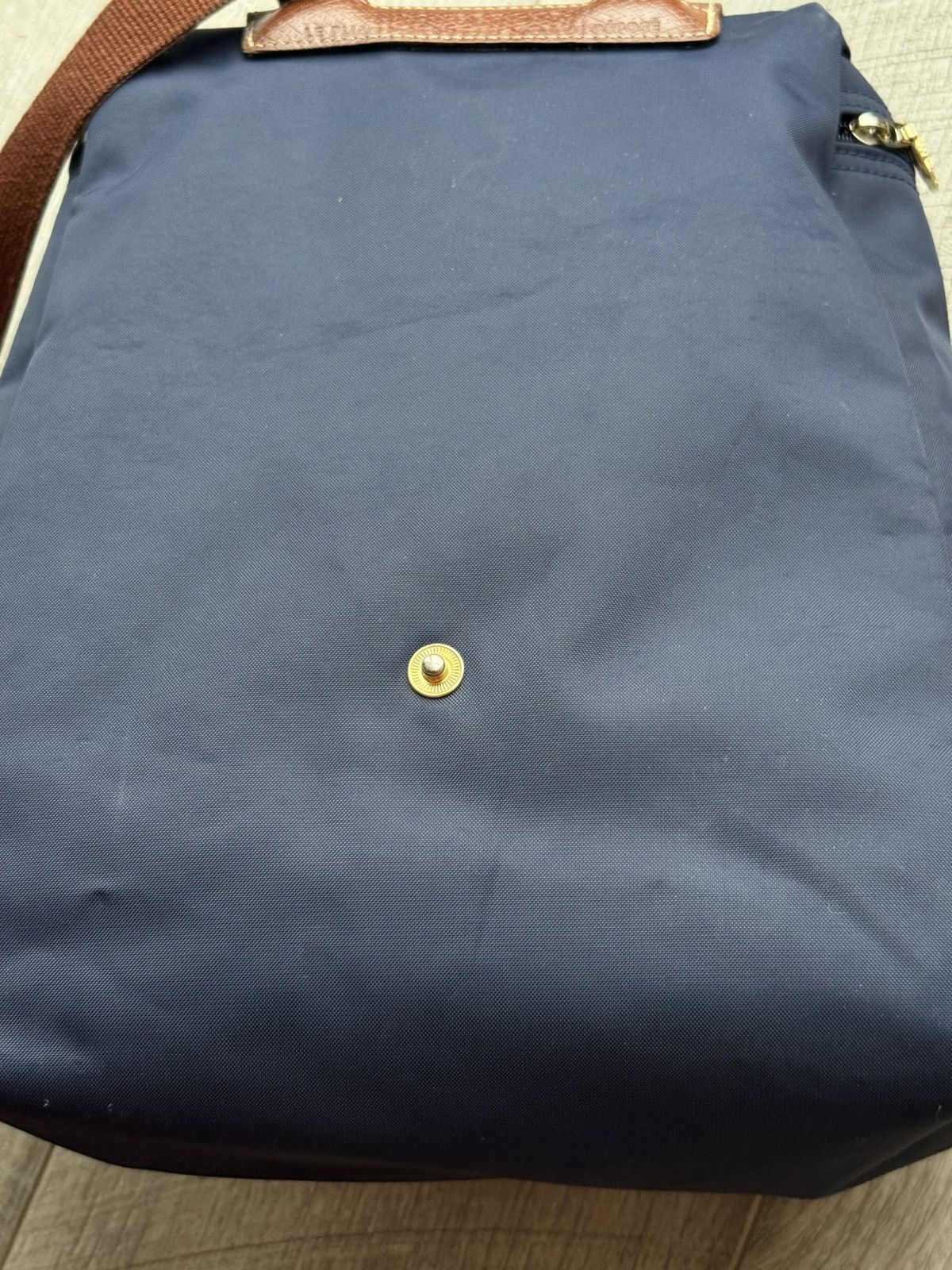 Longchamp Longchamp Le Pliage Navy Brown Blue Nylon Backpack USED Size ONE SIZE - 15 Thumbnail