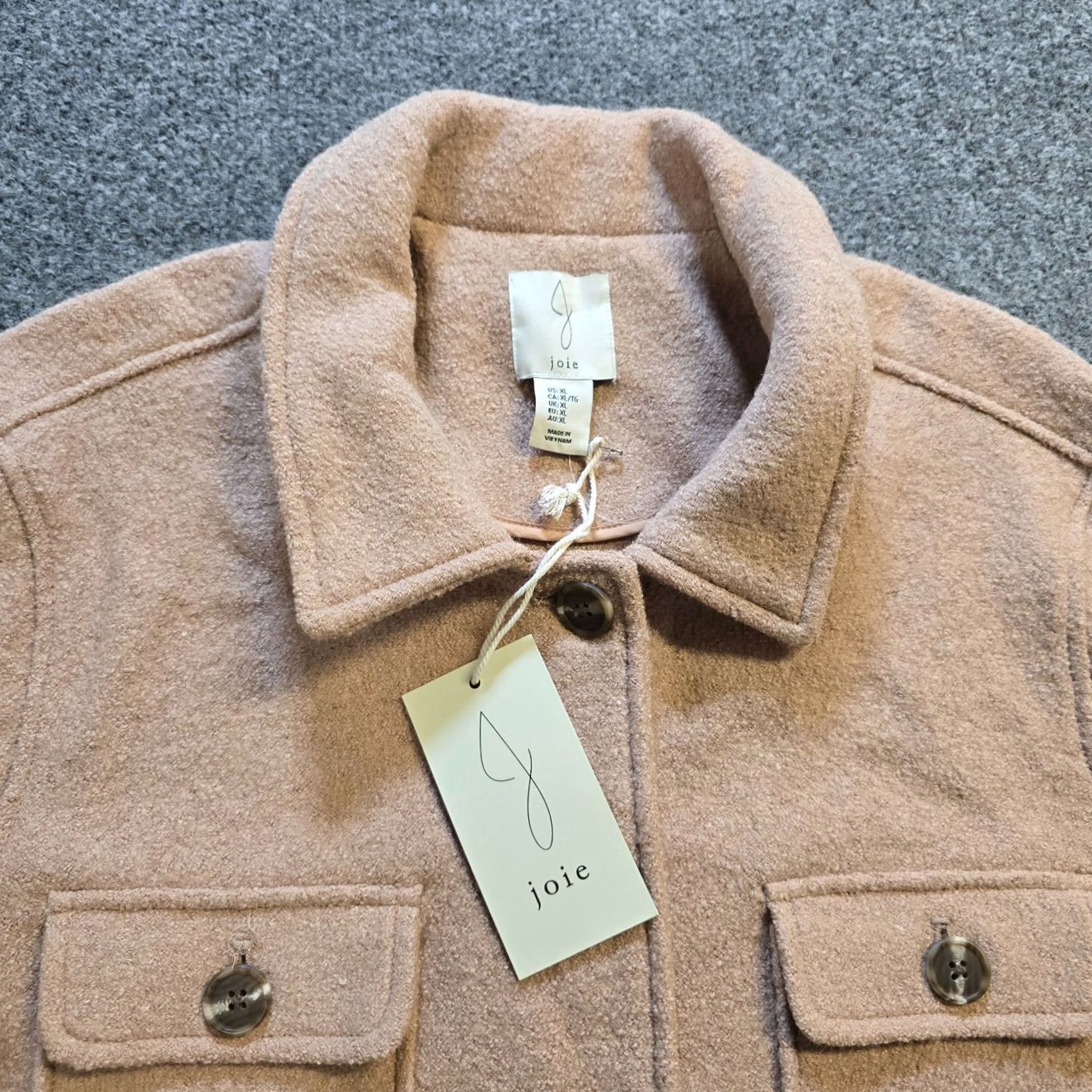 Joie VINTAGE? No — Joie Jacket Women XL Brown Wool Shacket Long Sleeve Pockets Casual Classic Utility Jacket Size XL / US 12-14 / IT 48-50 - 2 Thumbnail