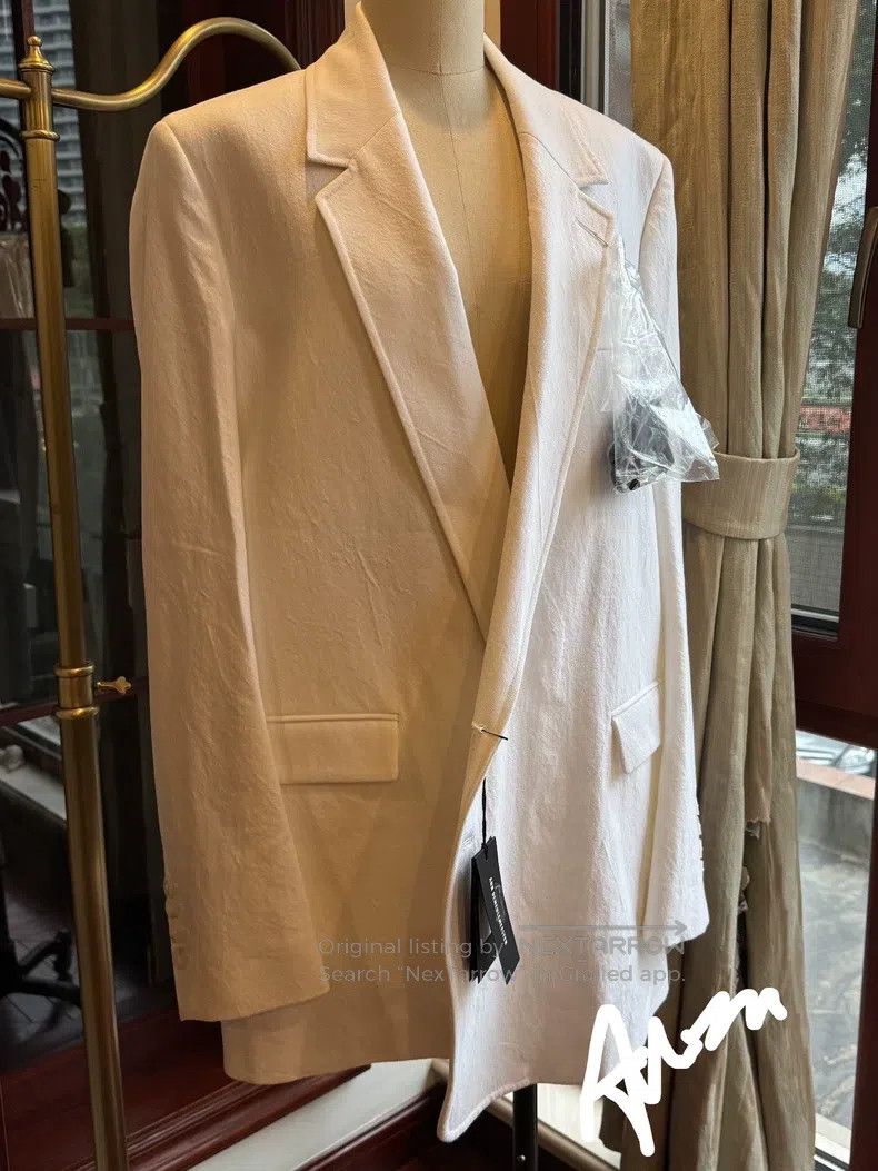 Ann Demeulemeester Ann Demeulemeester White Tie-Waist Loose Fit Suit Jacket Size S / US 4 / IT 40 - 1 Thumbnail