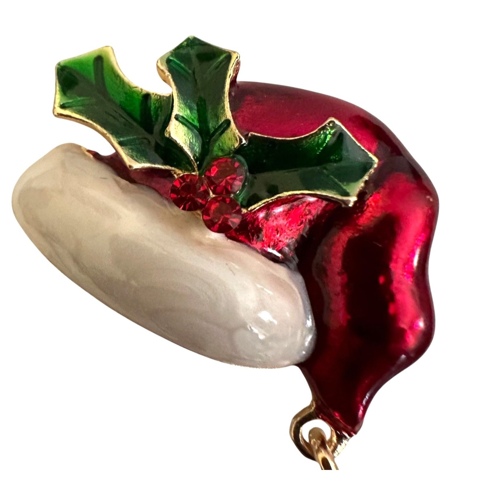 Handmade Santa Hat Brooch Pin Whimsical New Christmas Dangle Star Ho Size ONE SIZE - 7 Thumbnail