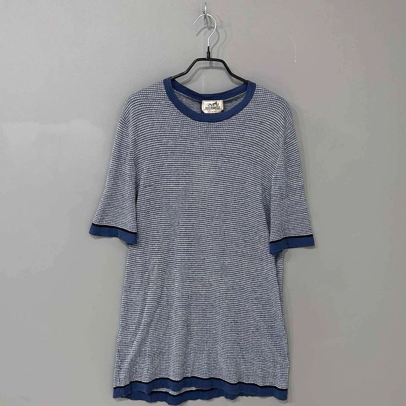 Hermes HERMES H Print Knit Short Sleeve Top-yf Size US L / EU 52-54 / 3 - 1 Thumbnail