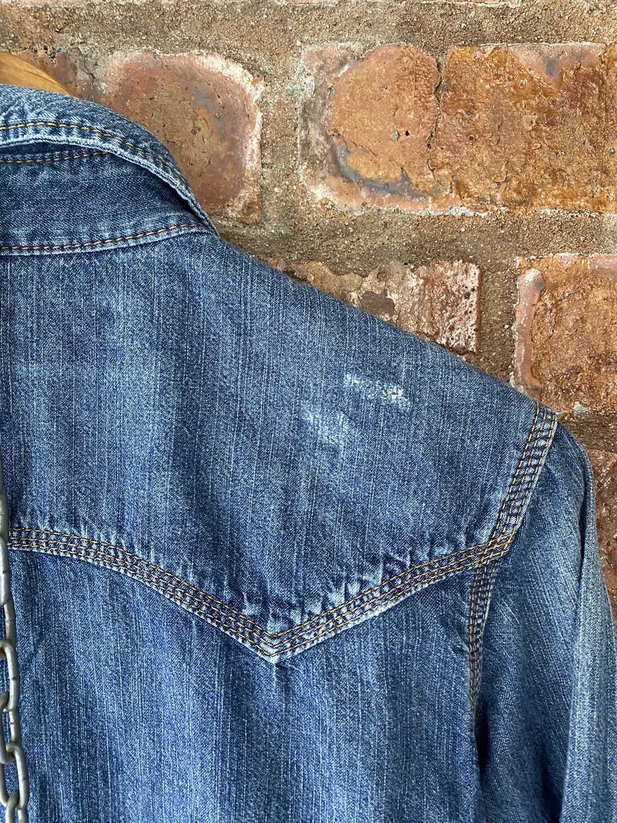 GOA Vtg G.O.A distressed wash western shirt Size US S / EU 44-46 / 1 - 13 Thumbnail