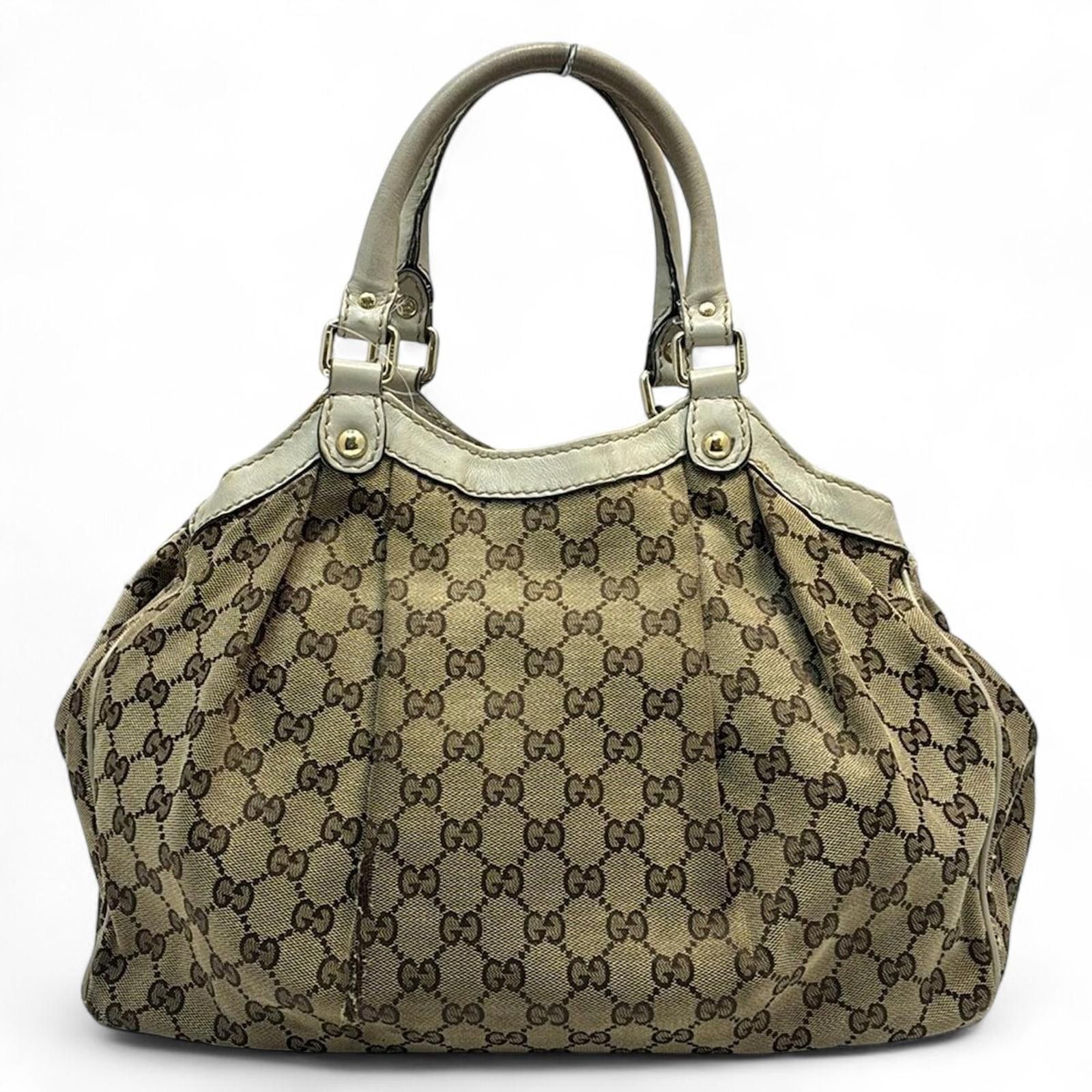 Gucci Gucci - Monogram Canvas Handbag with Leather Trim Size ONE SIZE - 2 Thumbnail