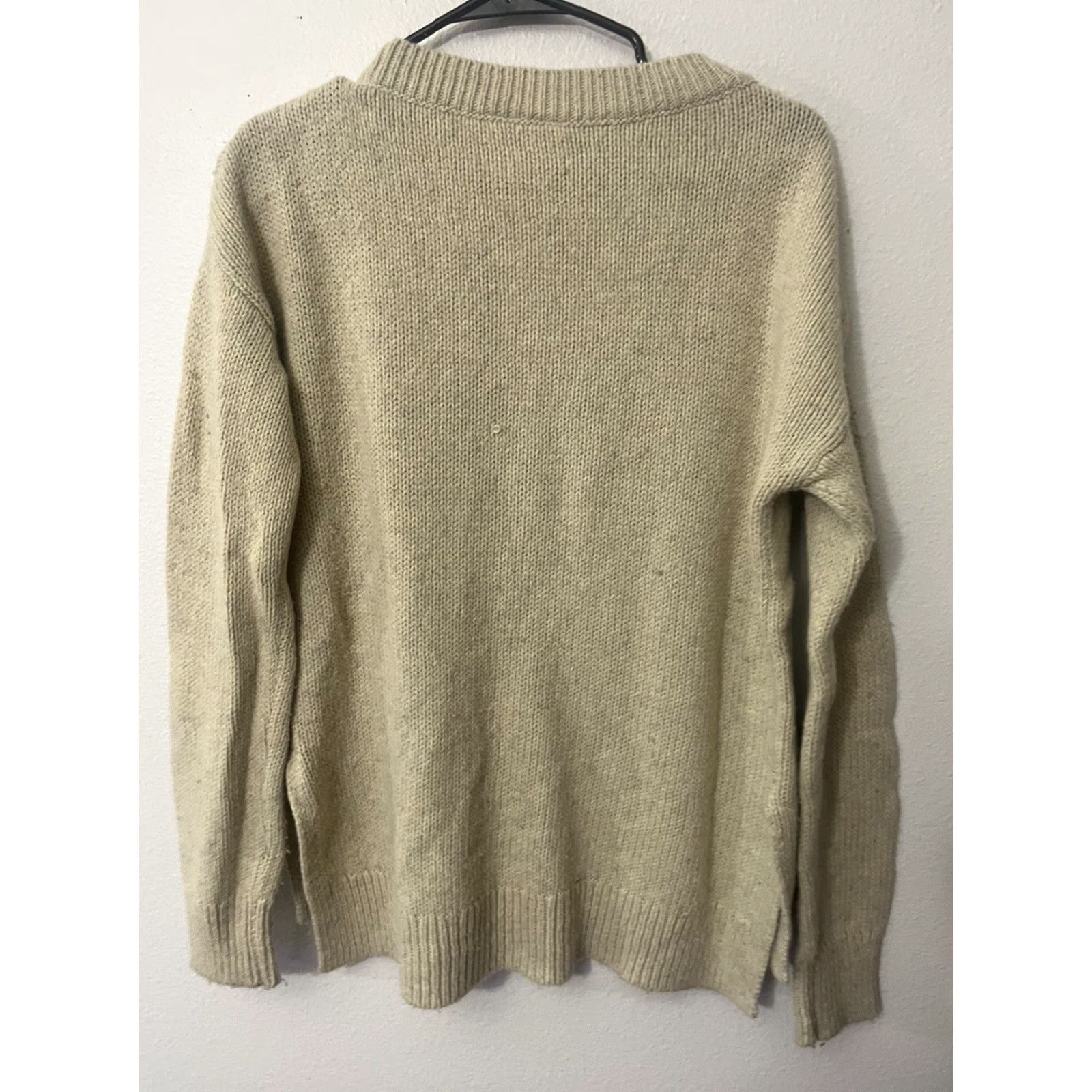 Gap GAP Women's Medium Beige Wool Linen Acrylic Blend Sweater Long Sleeve Tie Front Size M / US 6-8 / IT 42-44 - 2 Thumbnail