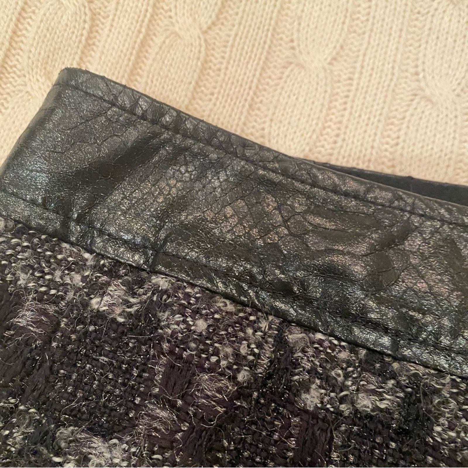 Tory Burch Tory Burch Pencil Skirt sz 10 Leather Trimmed Skirt Size 32" / US 10 / IT 46 - 8 Thumbnail