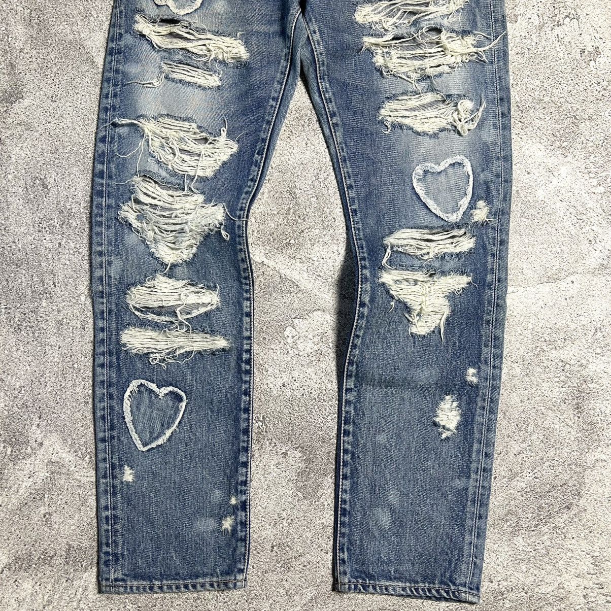 Japanese Brand RNA Crazy Distressed Bluewash Denim Pants Size US 30 / EU 46 - 20 Thumbnail